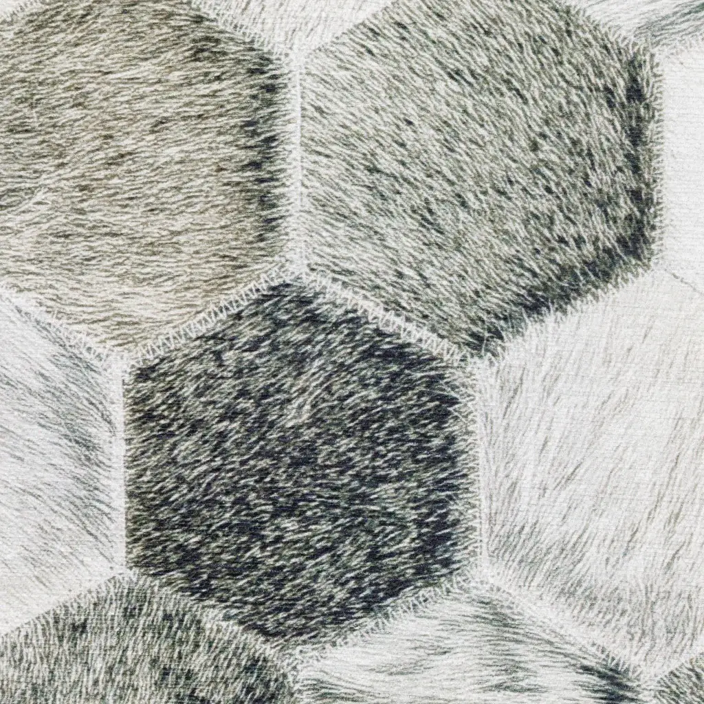 9' X 12' Grey Charcoal Brown Tan And Ivory Geometric Power Loom Stain Resistant Area Rug - Image 2