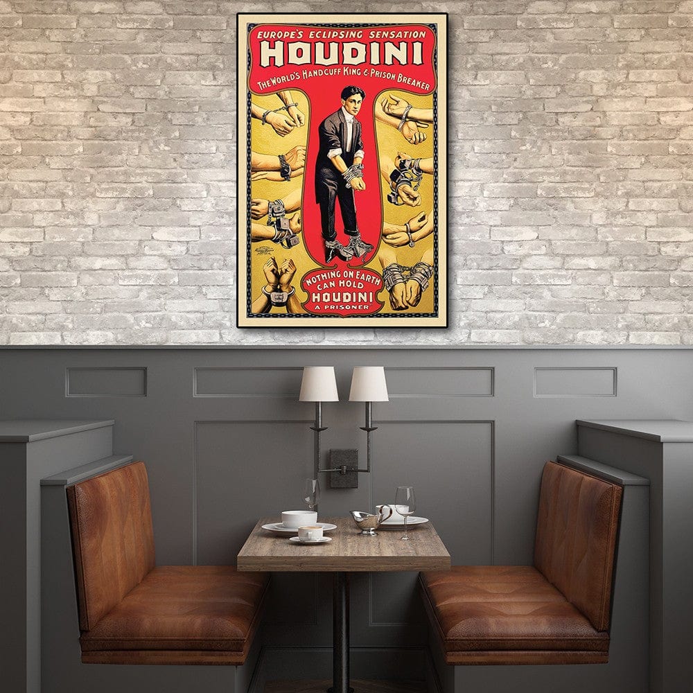9" X 12" Houdini Handcuff King Vintage Magic Poster Wall Art - Image 5