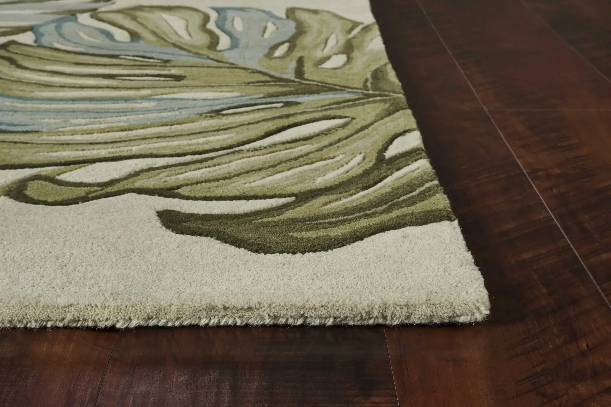 9' X 12' Ivory Hand Tufted Monstera Indoor Area Rug - Image 3