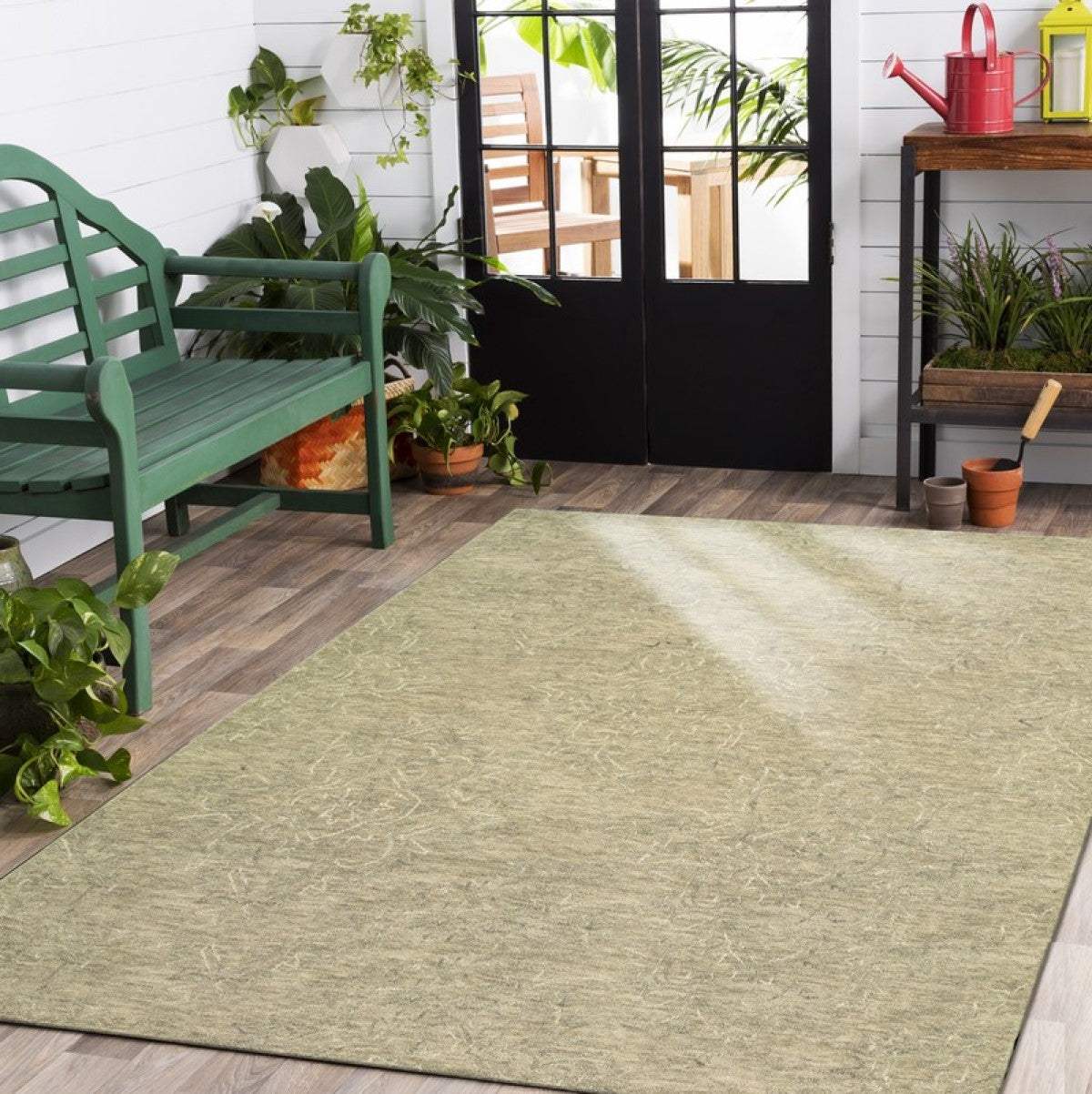 9' X 12' Light Green Floral Paradise Area Rug - Image 2