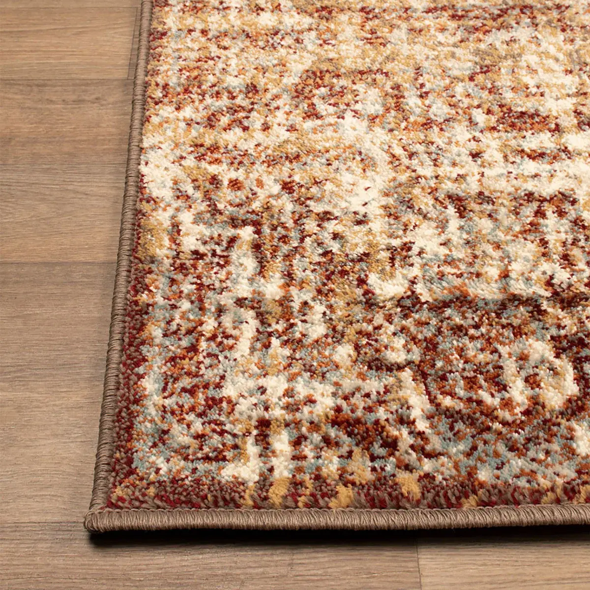 9' X 12' Maroon And Gold Abstract Power Loom Distressed Stain Resistant Area Rug - Image 4