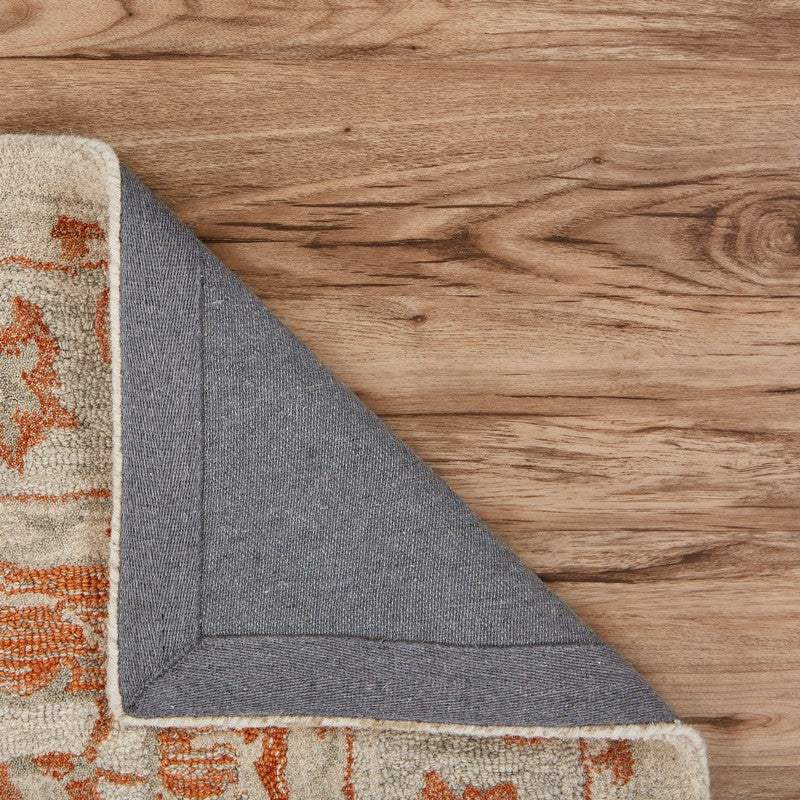 9' X 12' Orange and Ivory Medallion Area Rug - Image 7
