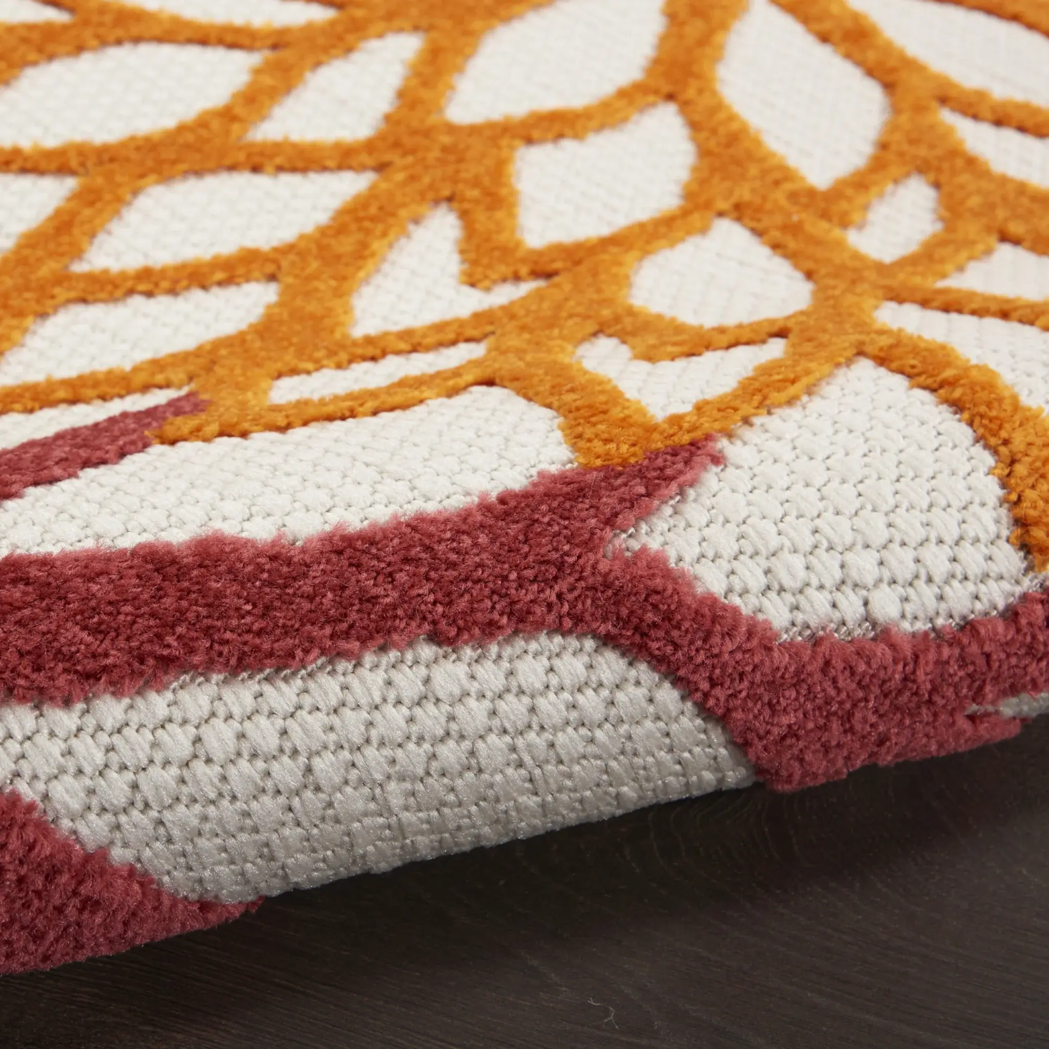 9' X 12' Red Floral Non Skid Indoor Outdoor Area Rug - Image 6