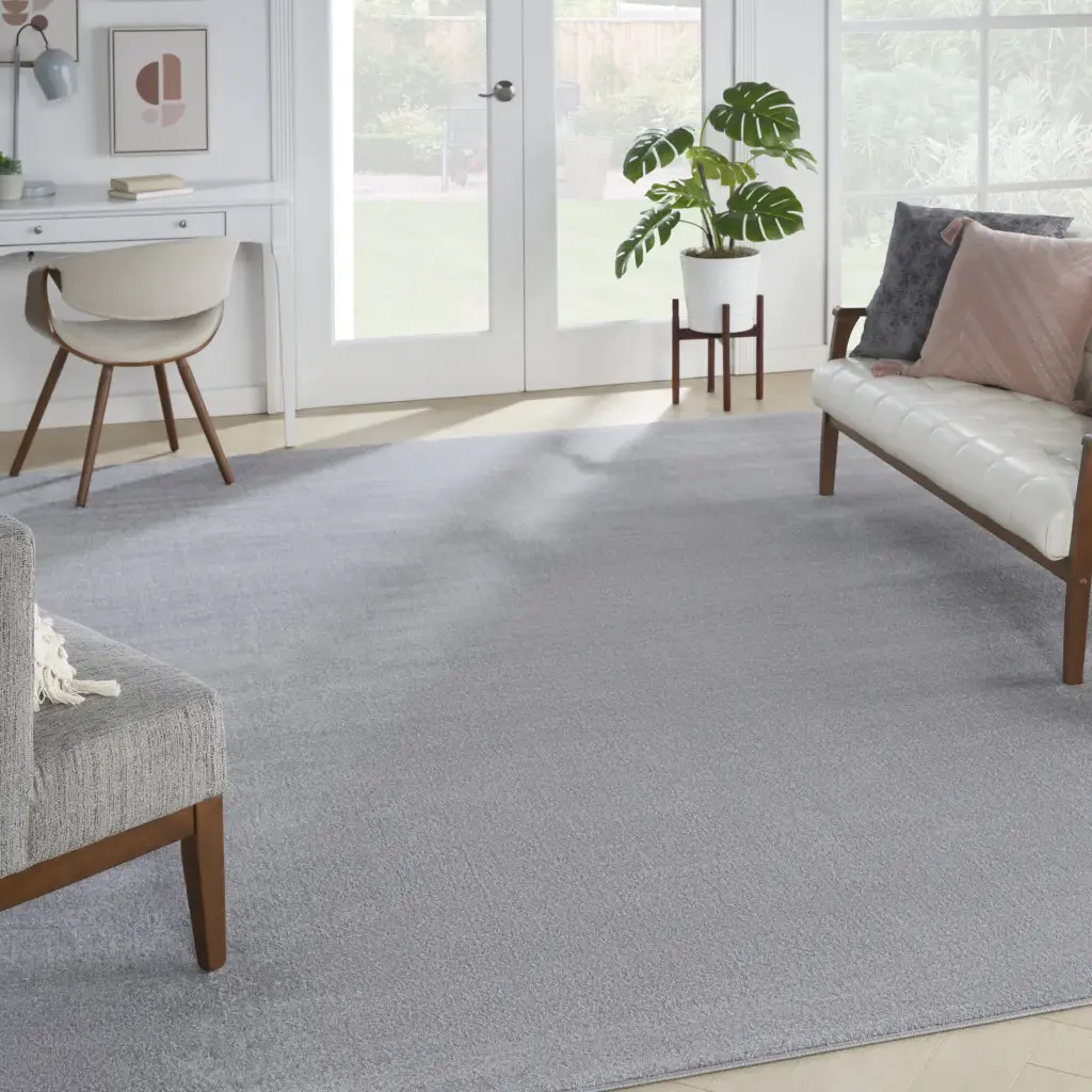 9' X 12' Silver Grey Non Skid Indoor Outdoor Area Rug - Image 6