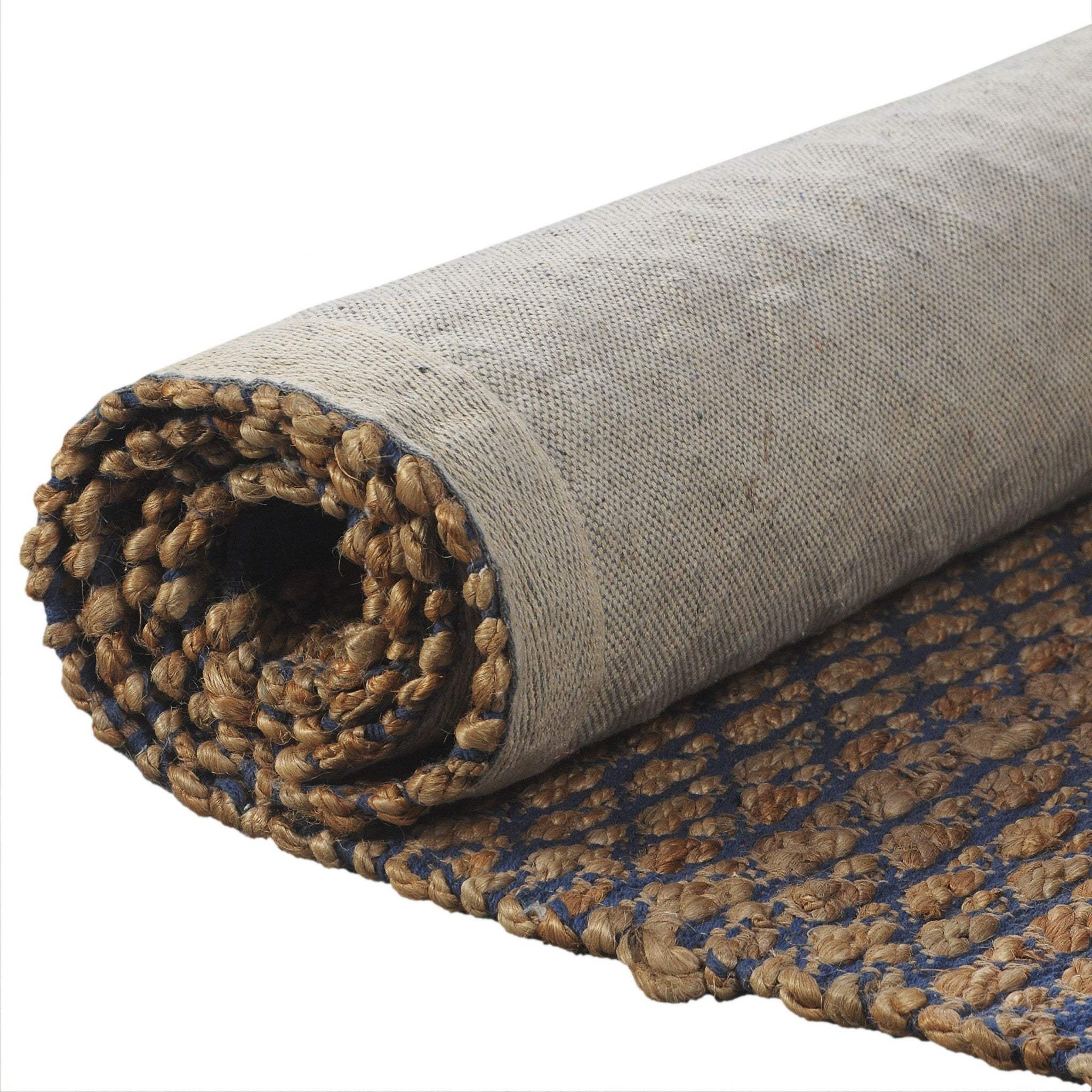 9' X 12' Tan and Blue Detailed Lattice Area Rug - Image 6