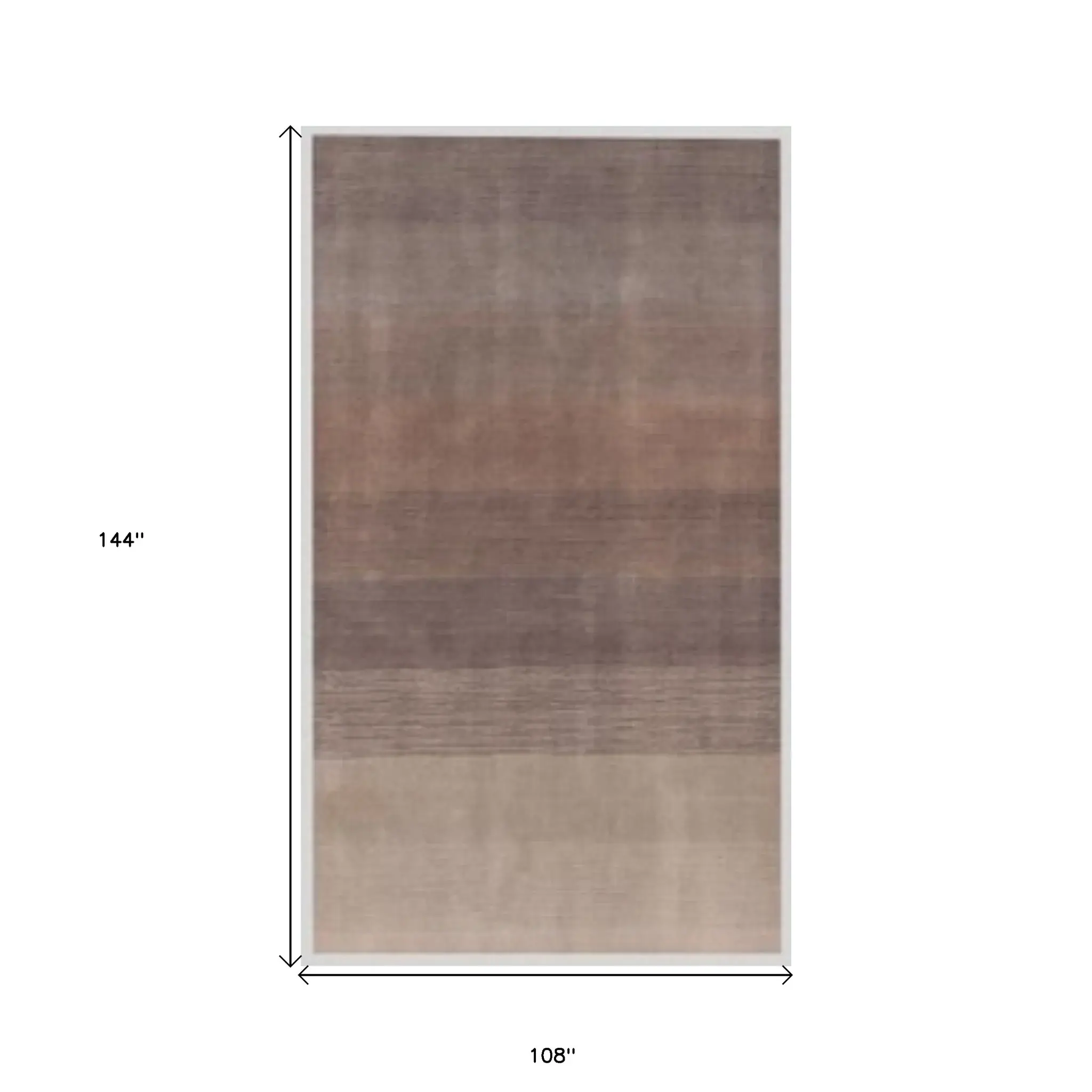 9' X 12' Violet Taupe And Brown Ombre Hand Loomed Area Rug - Image 3