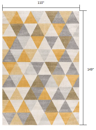 9' X 12' Yellow Geometric Area Rug - Image 3