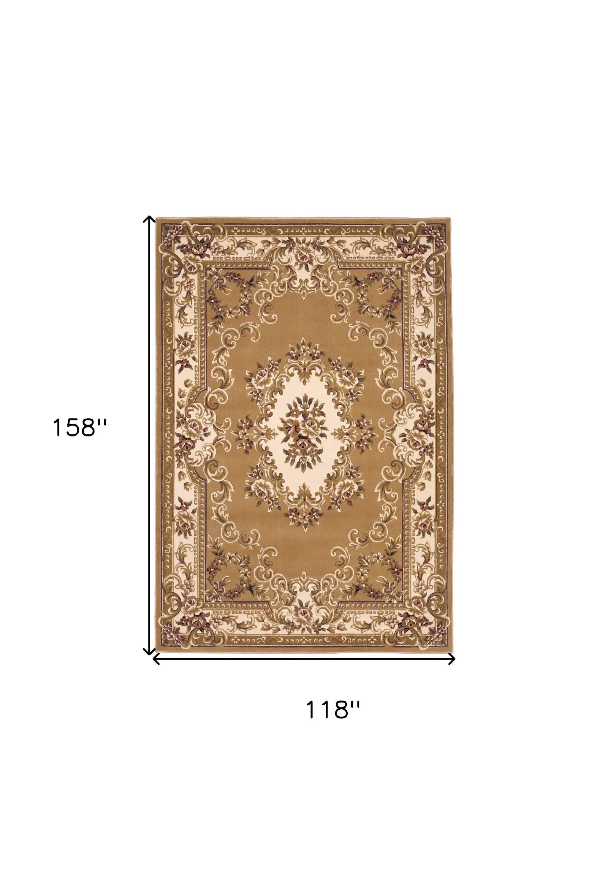 9' X 13' Beige and Ivory Area Rug - Image 3
