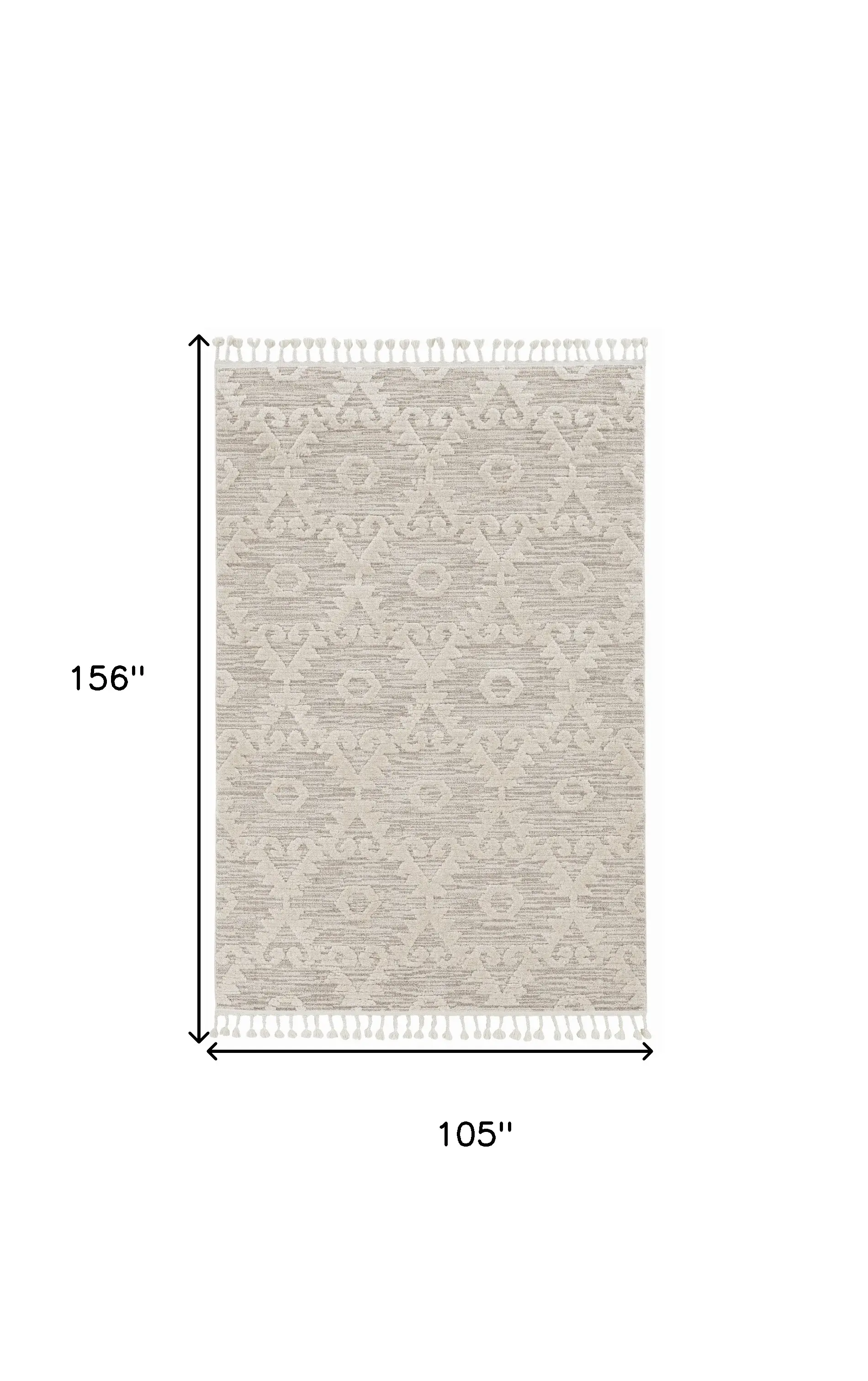 9' X 13' Beige and Ivory Geometric Area Rug - Image 3