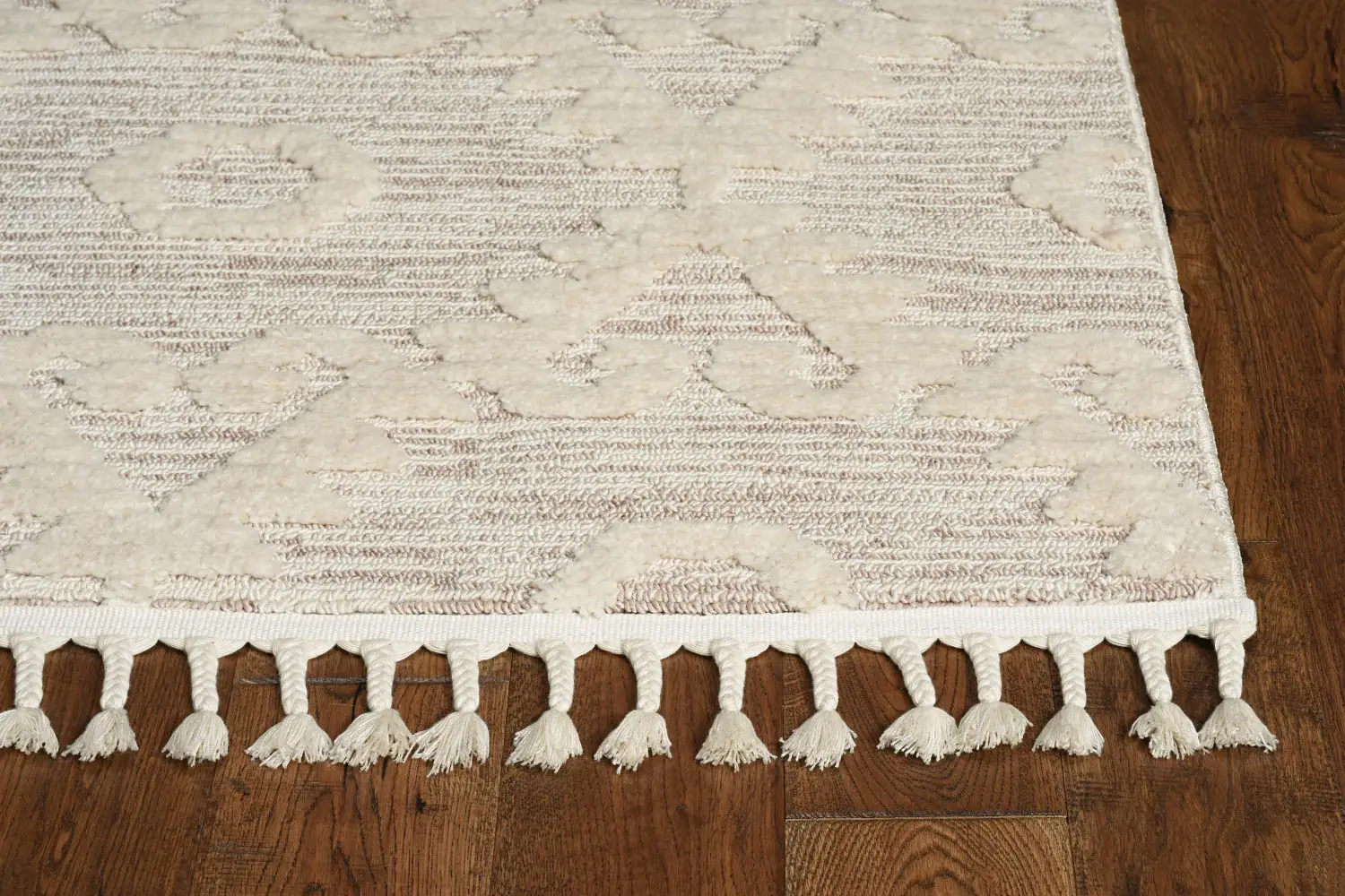 9' X 13' Beige and Ivory Geometric Area Rug - Image 4