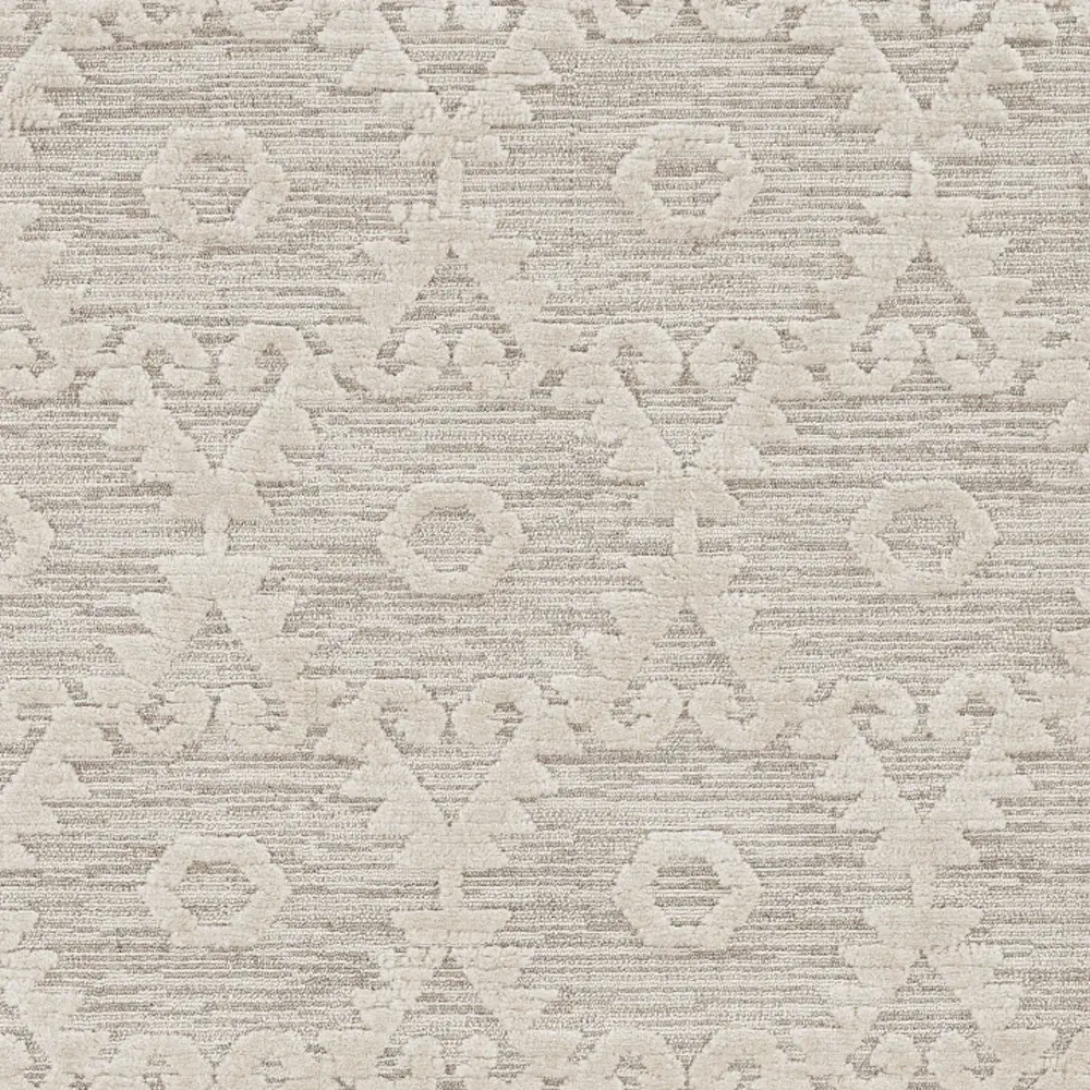 9' X 13' Beige and Ivory Geometric Area Rug - Image 5