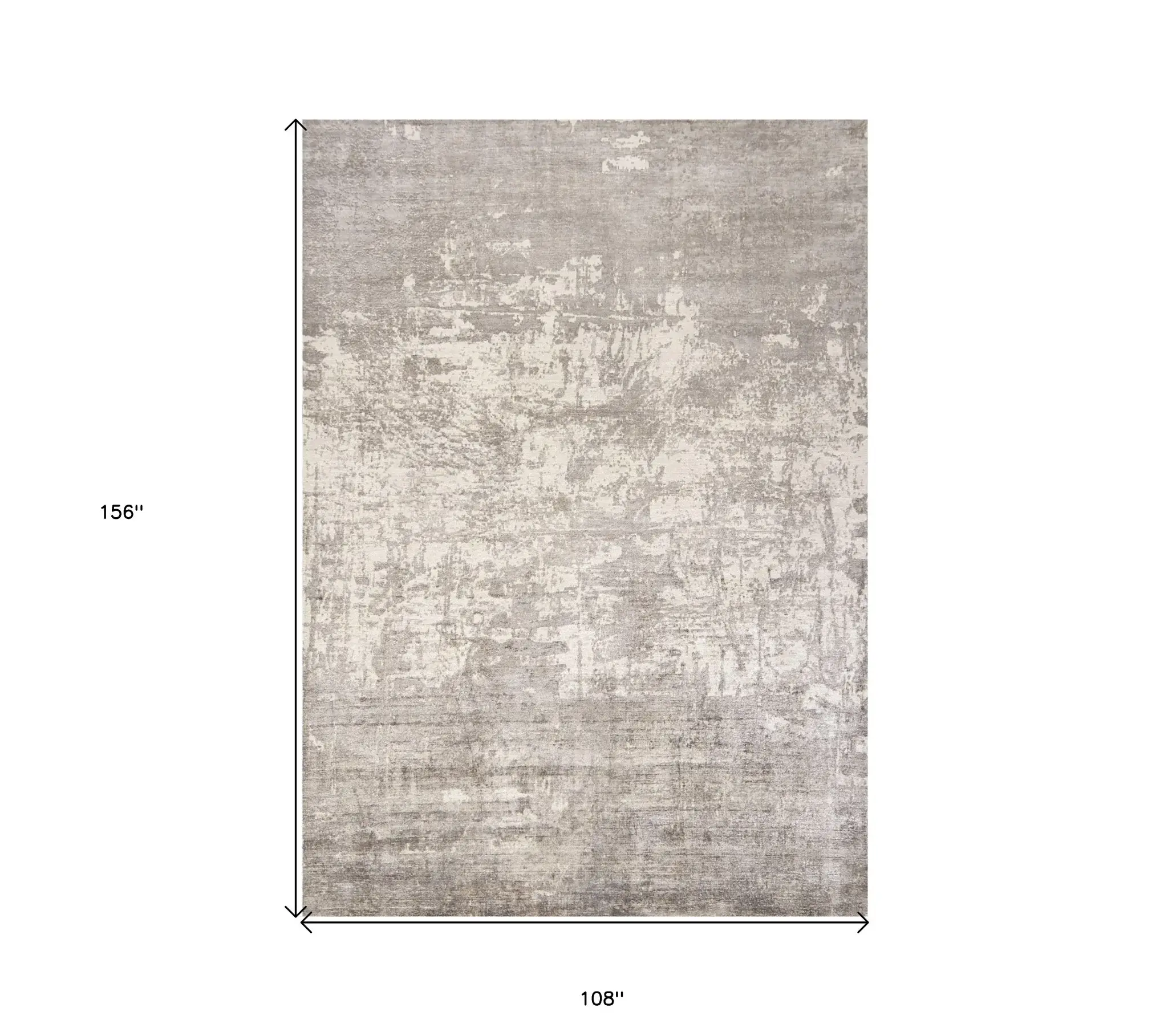 9' X 13' Beige Hand Loomed Abstract Brushstroke Indoor Area Rug - Image 3