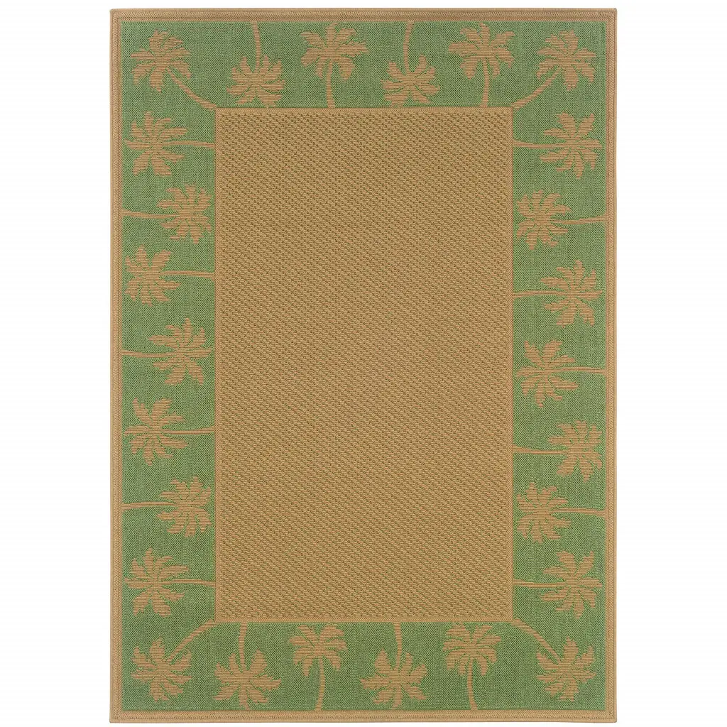 9' X 13' Beige Stain Resistant Indoor Outdoor Area Rug