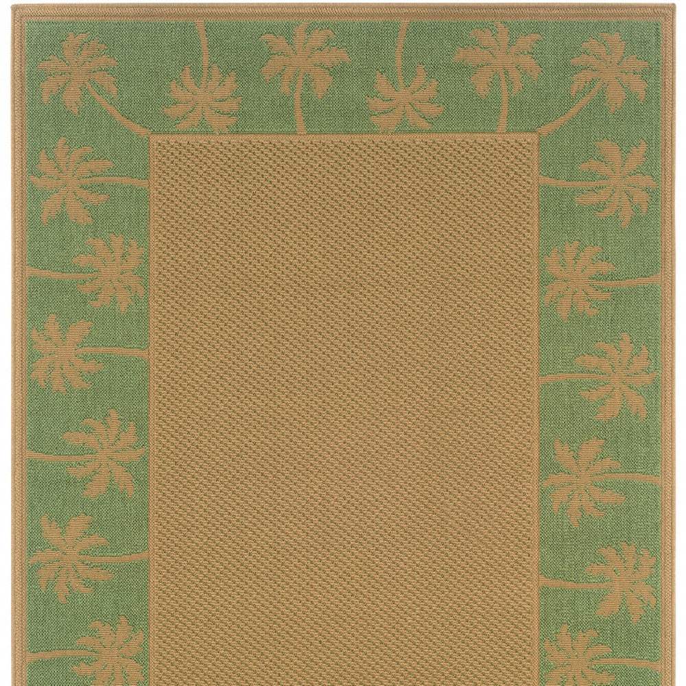 9' X 13' Beige Stain Resistant Indoor Outdoor Area Rug - Image 4