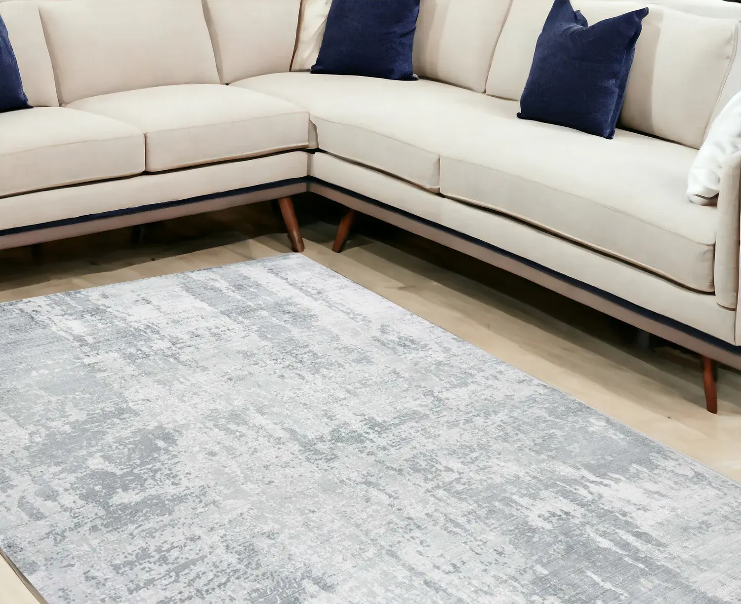 9' X 13' Gray Abstract Hand Loomed Area Rug