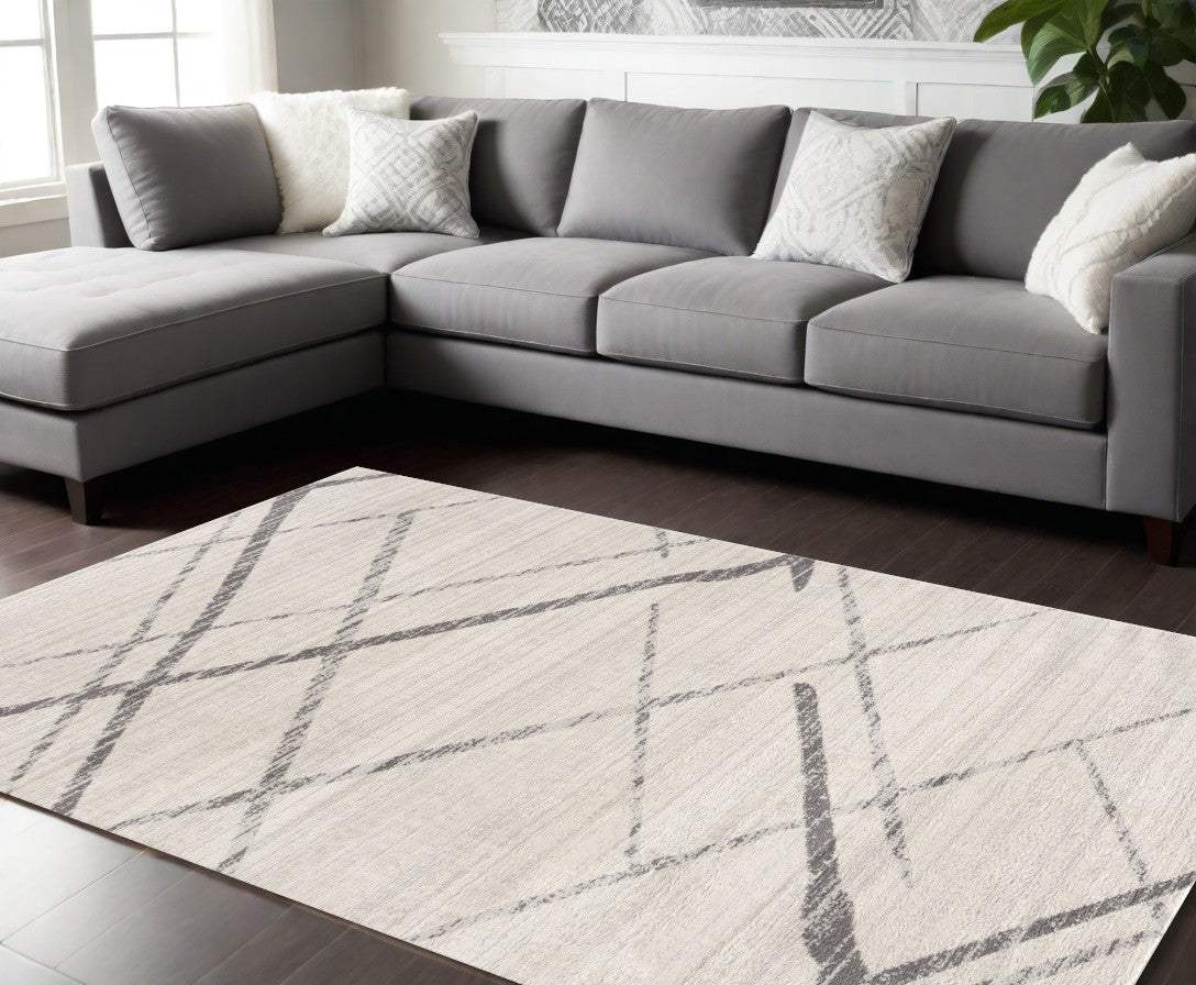 9' X 13' Gray Modern Abstract Pattern Area Rug