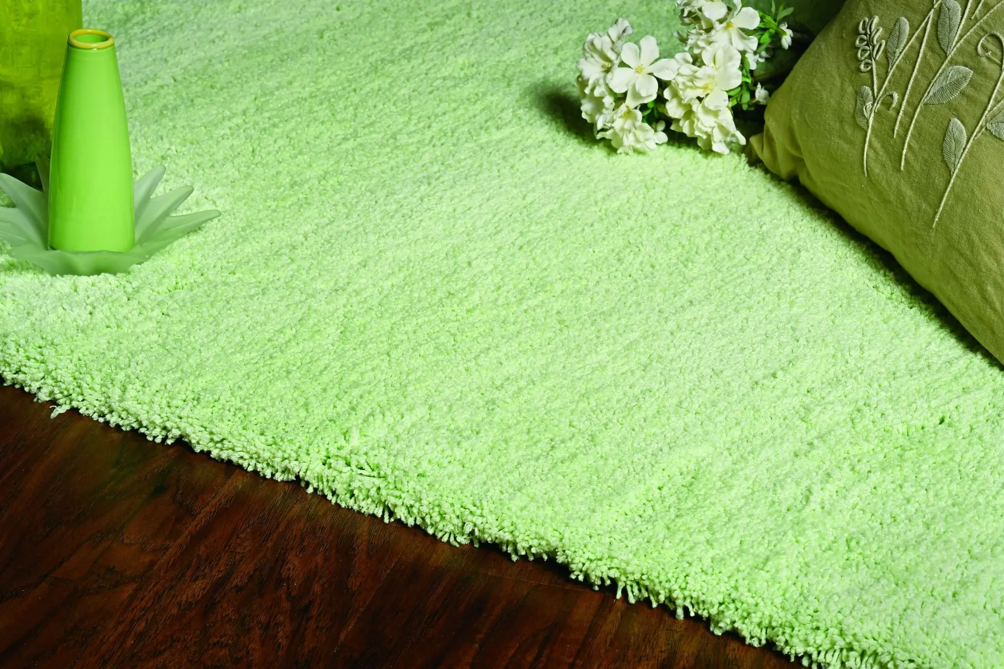 9' X 13' Green Hand Woven Area Rug - Image 6