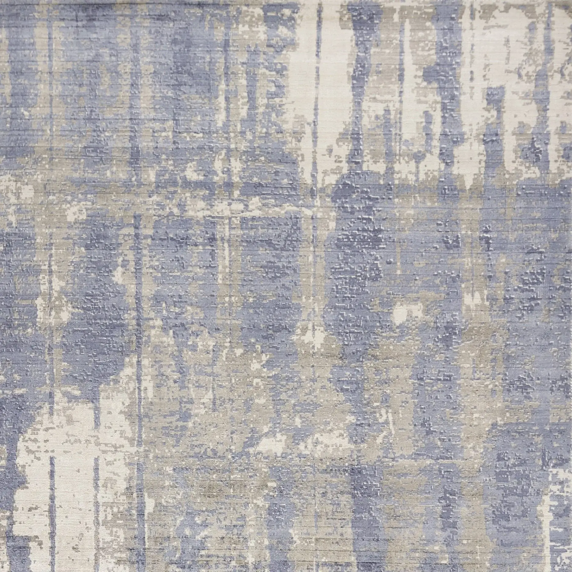 9' X 13' Grey Blue Hand Loomed Abstract Brushstroke Indoor Area Rug - Image 9