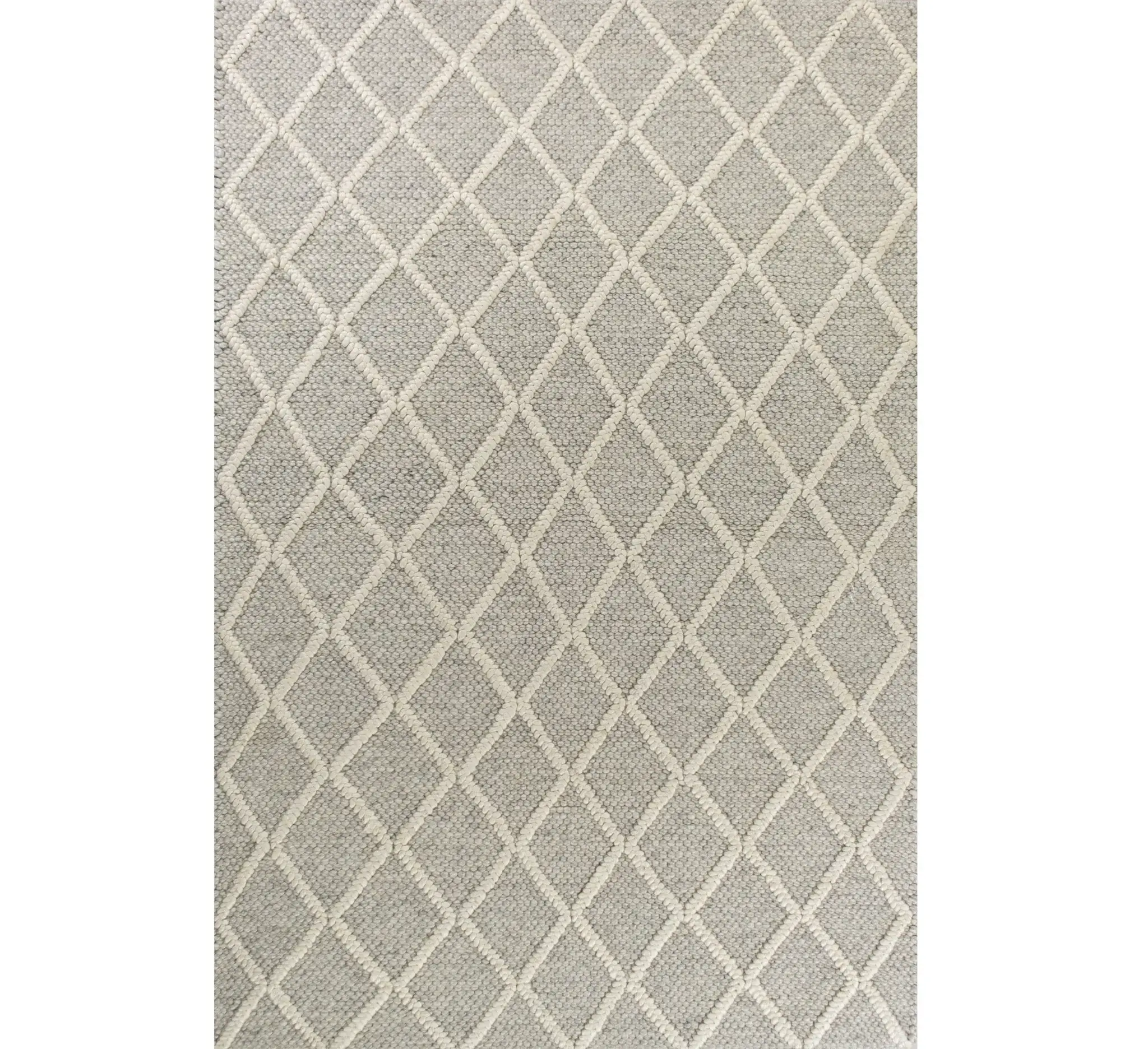 9' X 13' Grey Hand Woven Diamond Pattern Indoor Area Rug - Image 2