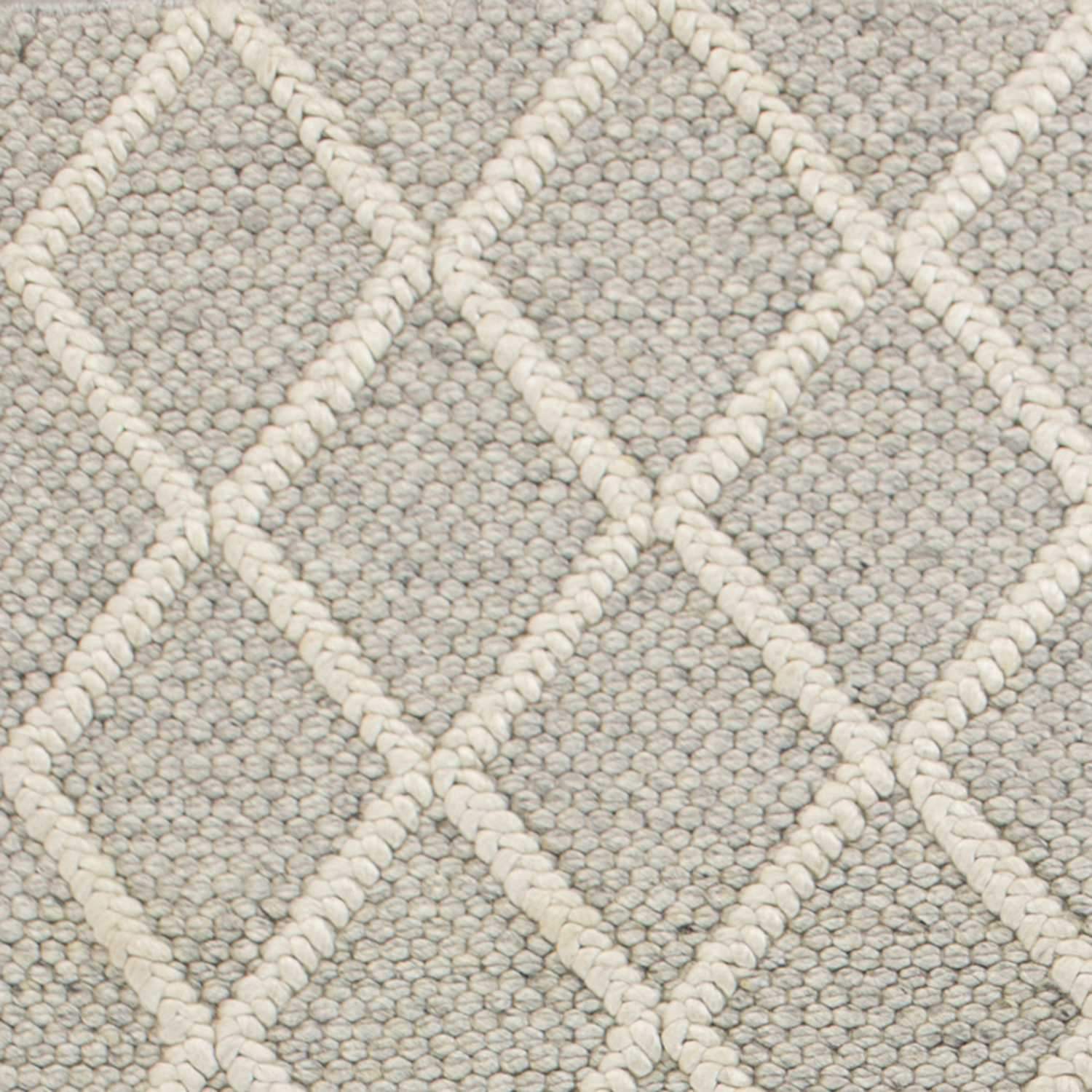 9' X 13' Grey Hand Woven Diamond Pattern Indoor Area Rug - Image 8