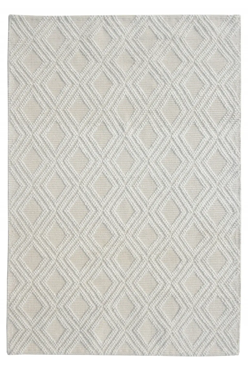 9' X 13' Ivory Diamond Lattice Modern Area Rug - Image 2
