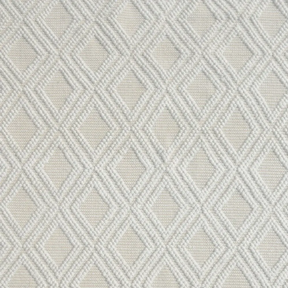 9' X 13' Ivory Diamond Lattice Modern Area Rug - Image 6