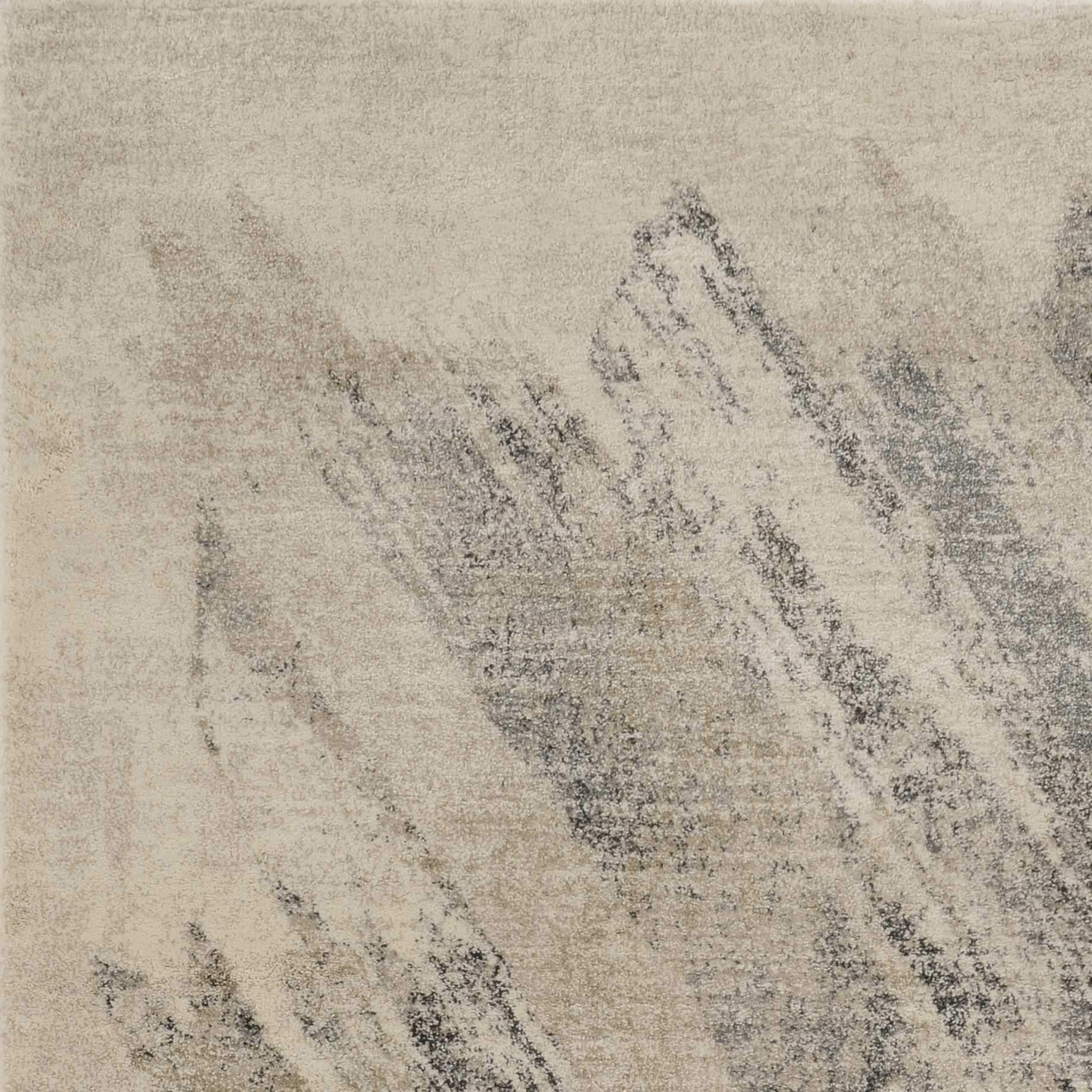 9' X 13' Ivory Grey Machine Woven Abstract Brushstroke Indoor Area Rug - Image 3