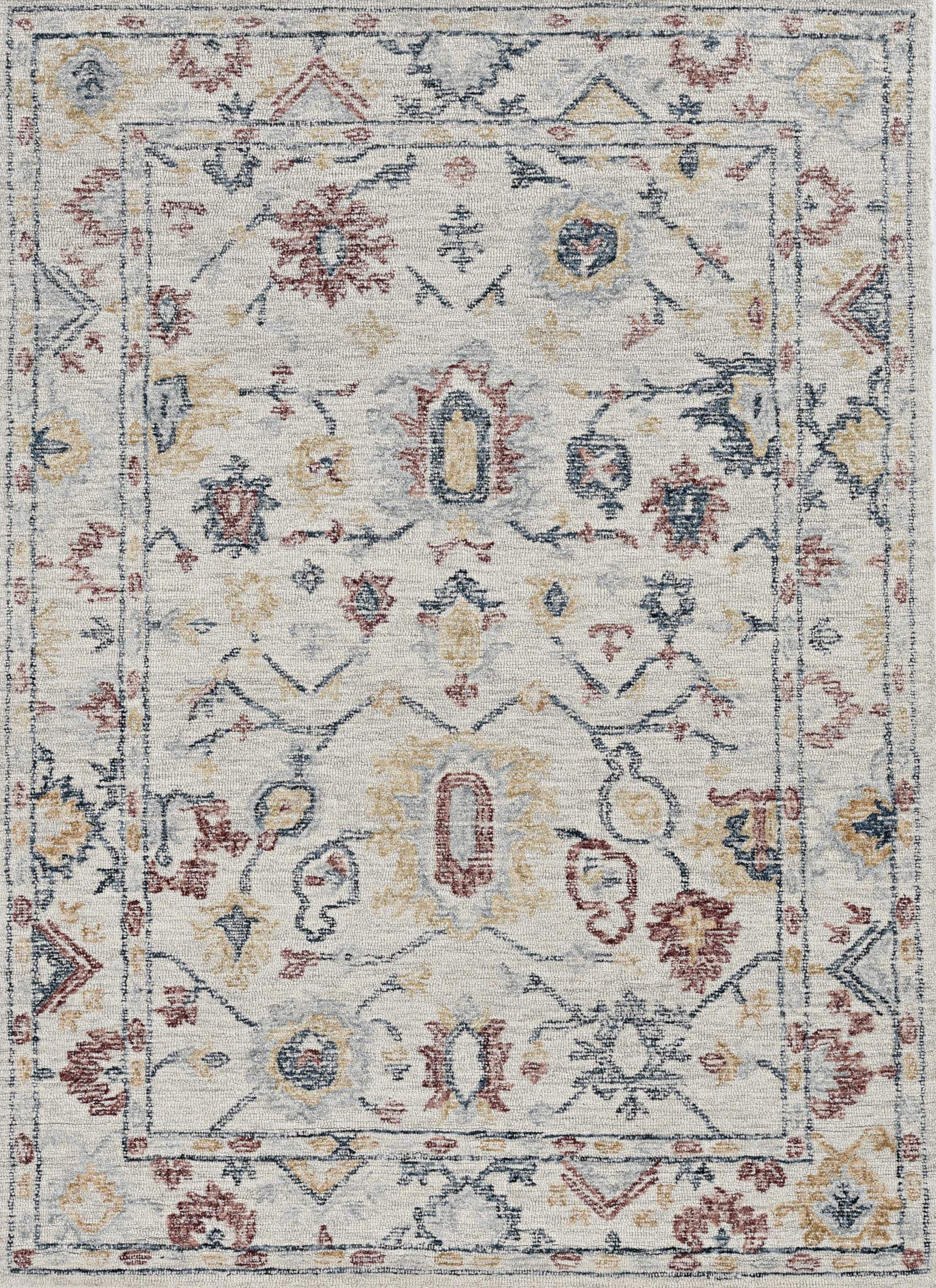 9' X 13' Ivory Hand Tufted Space Dyed Floral Traditional Indoor Area Rug - Image 2