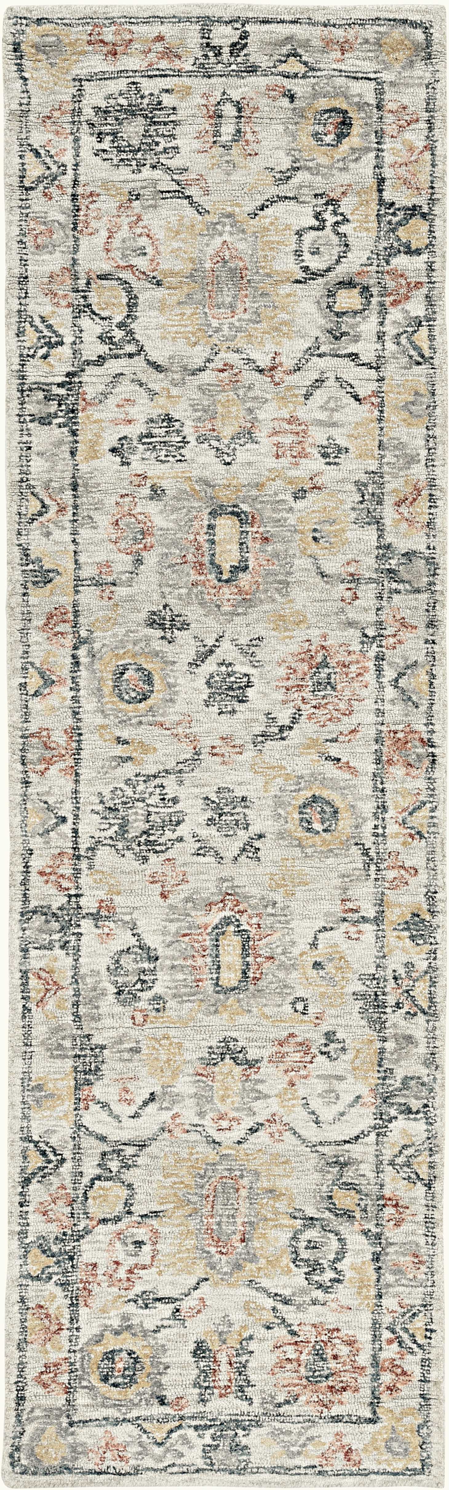9' X 13' Ivory Hand Tufted Space Dyed Floral Traditional Indoor Area Rug - Image 4