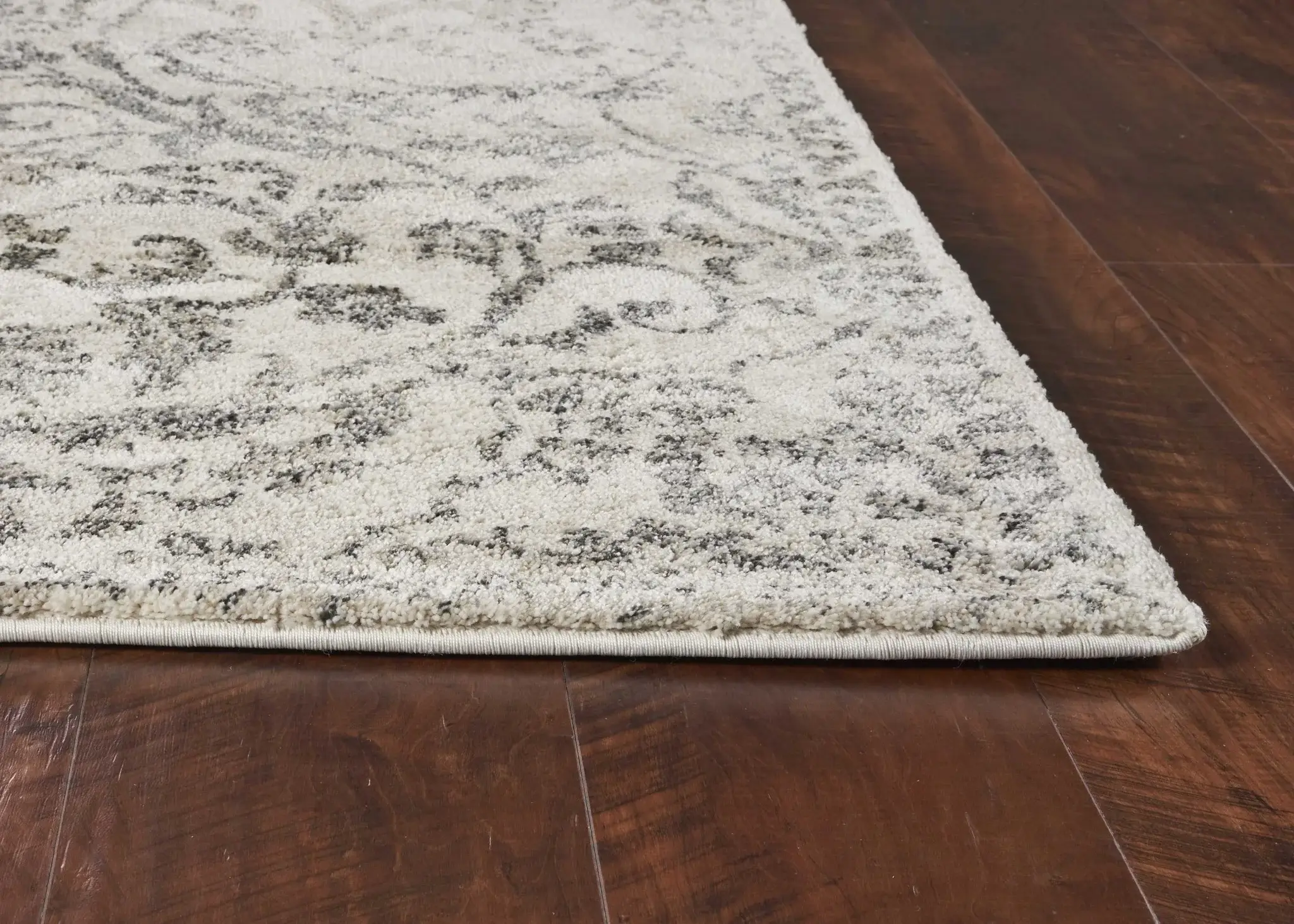 9' X 13' Ivory Machine Woven Distressed Floral Vines Indoor Area Rug - Image 7