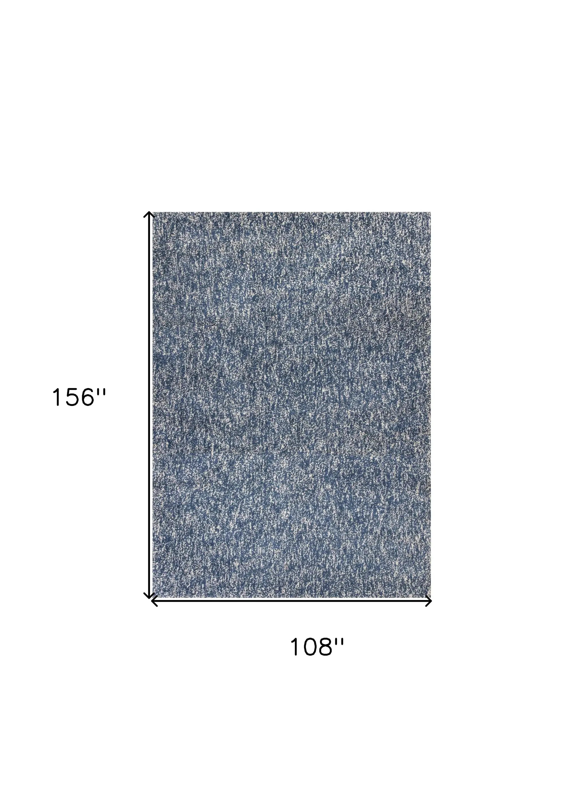 9' X 13' Polyester Indigo Or  Ivory  Heather Area Rug - Image 3