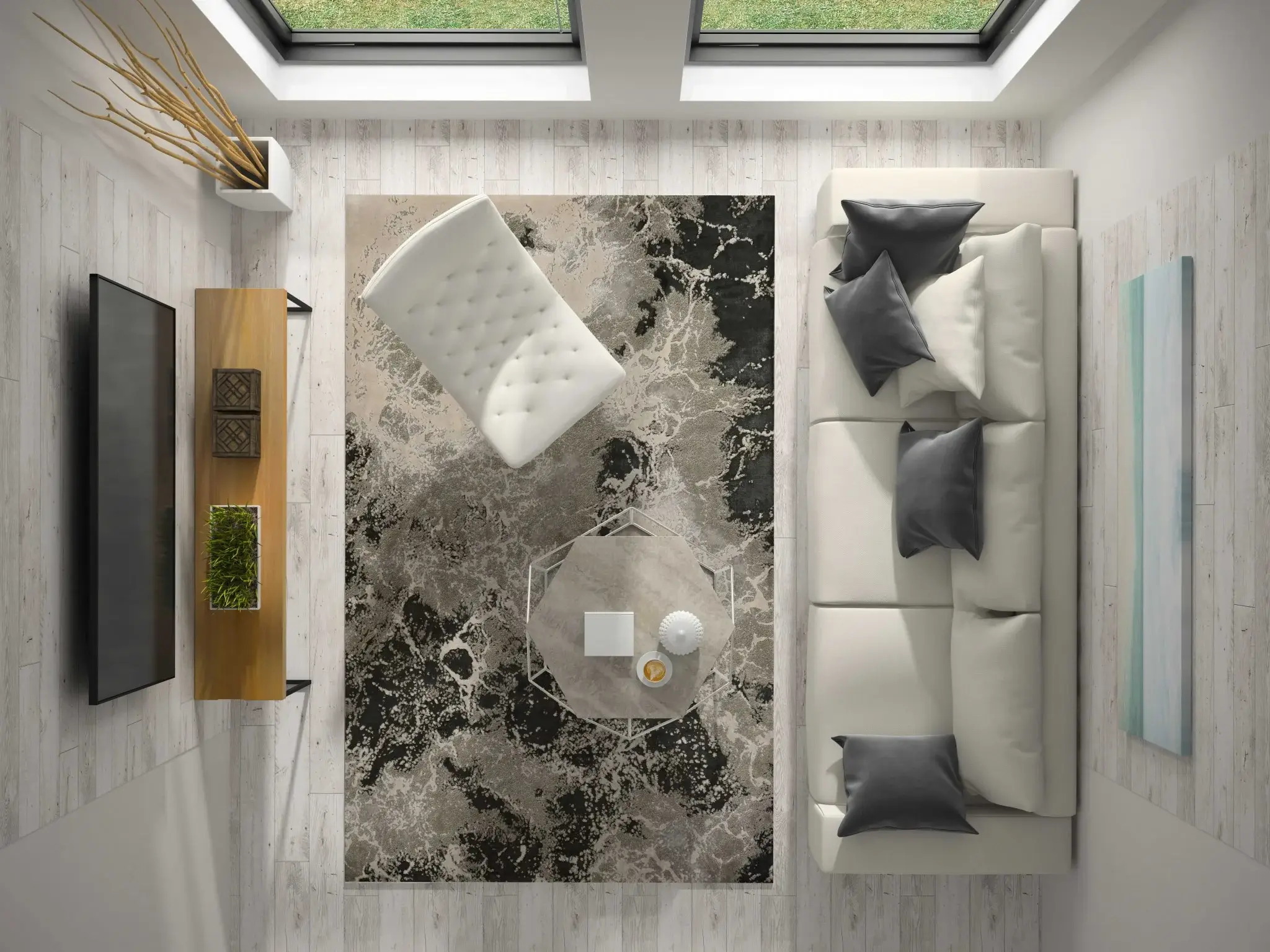 9' X 13'  Polyester Silver Area Rug - Image 6