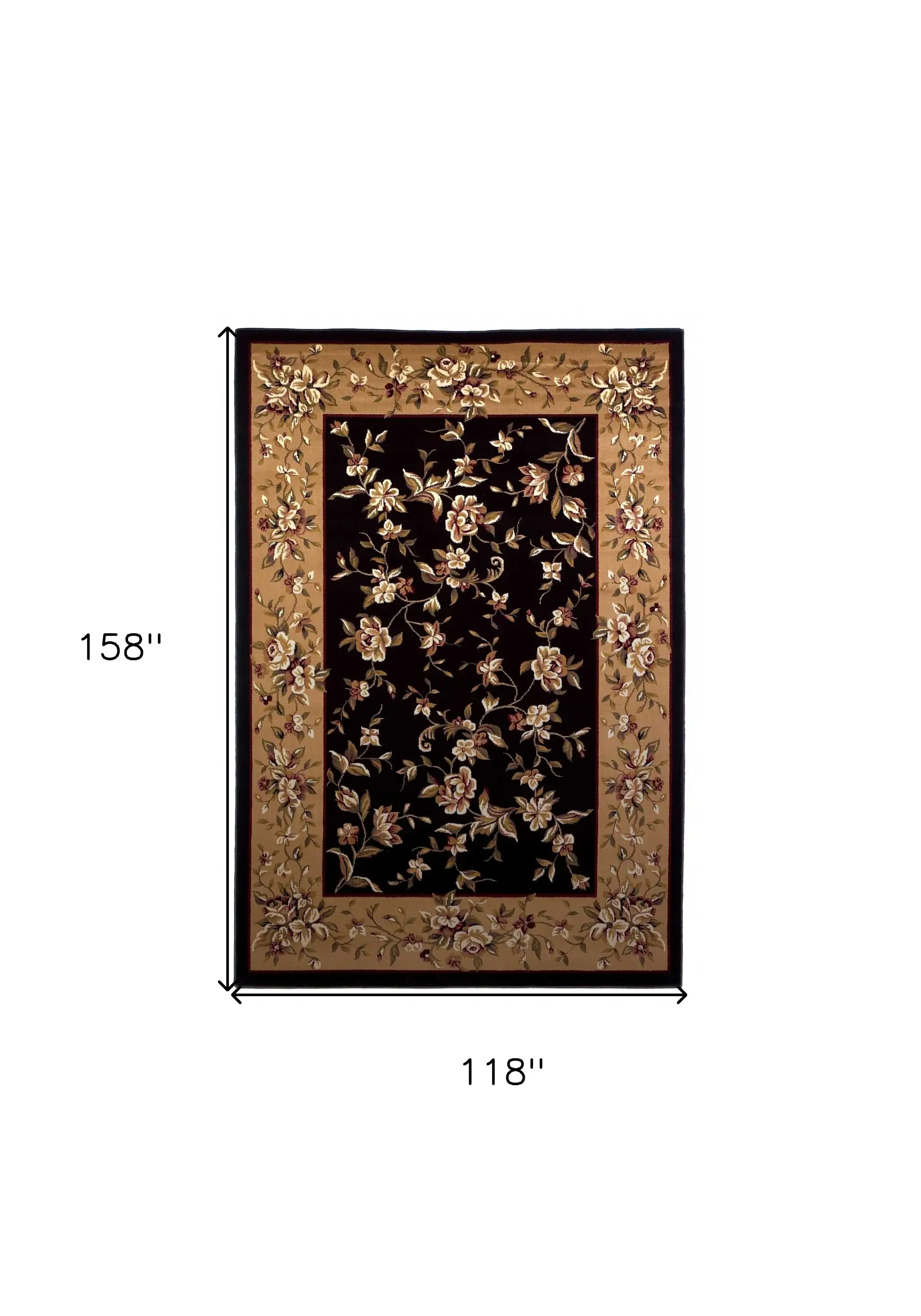9' X 13' Polypropylene Black Or Beige Area Rug - Image 3