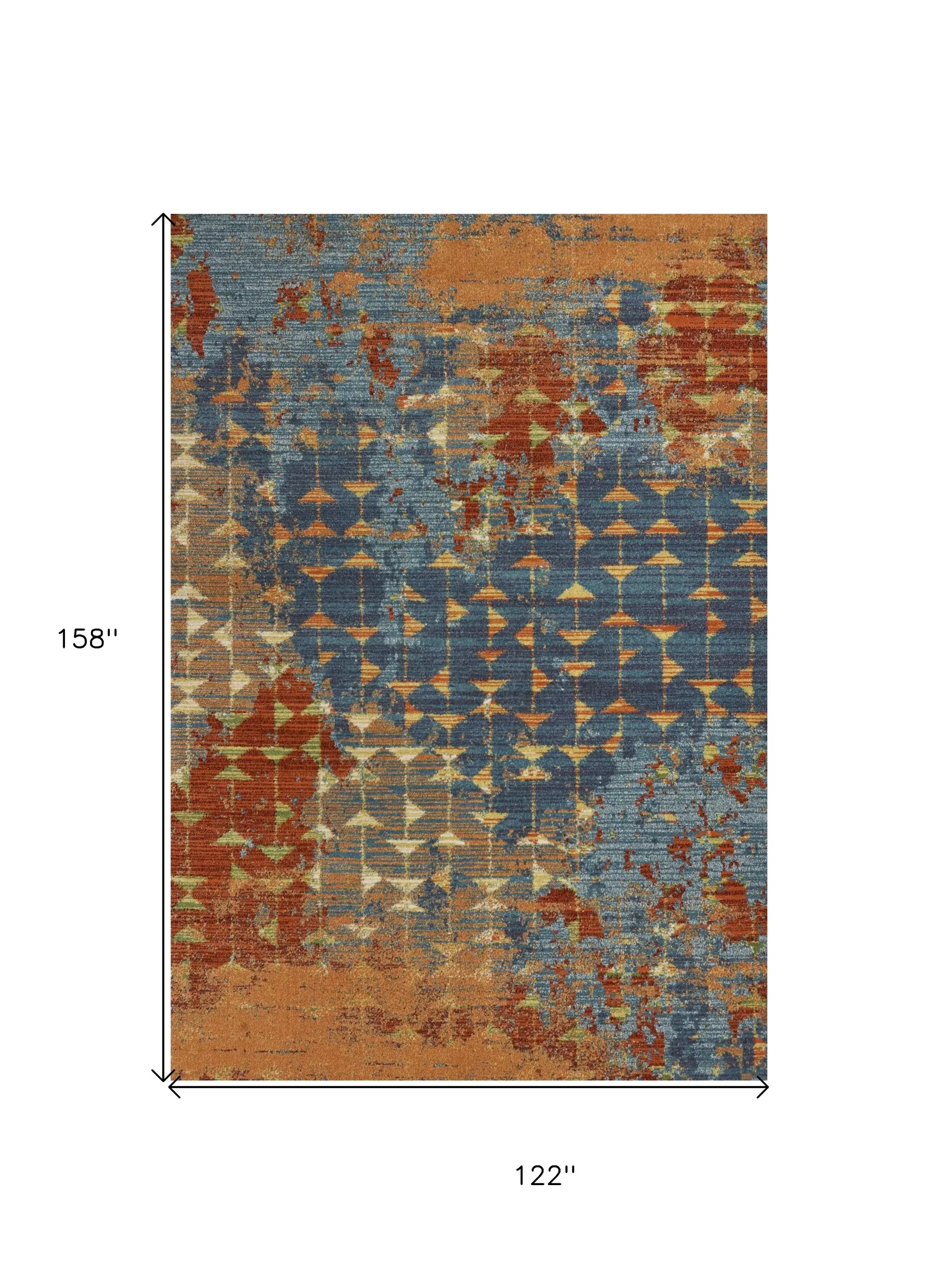 9' X 13'  Polypropylene Blue Or  Coral  Area Rug - Image 3