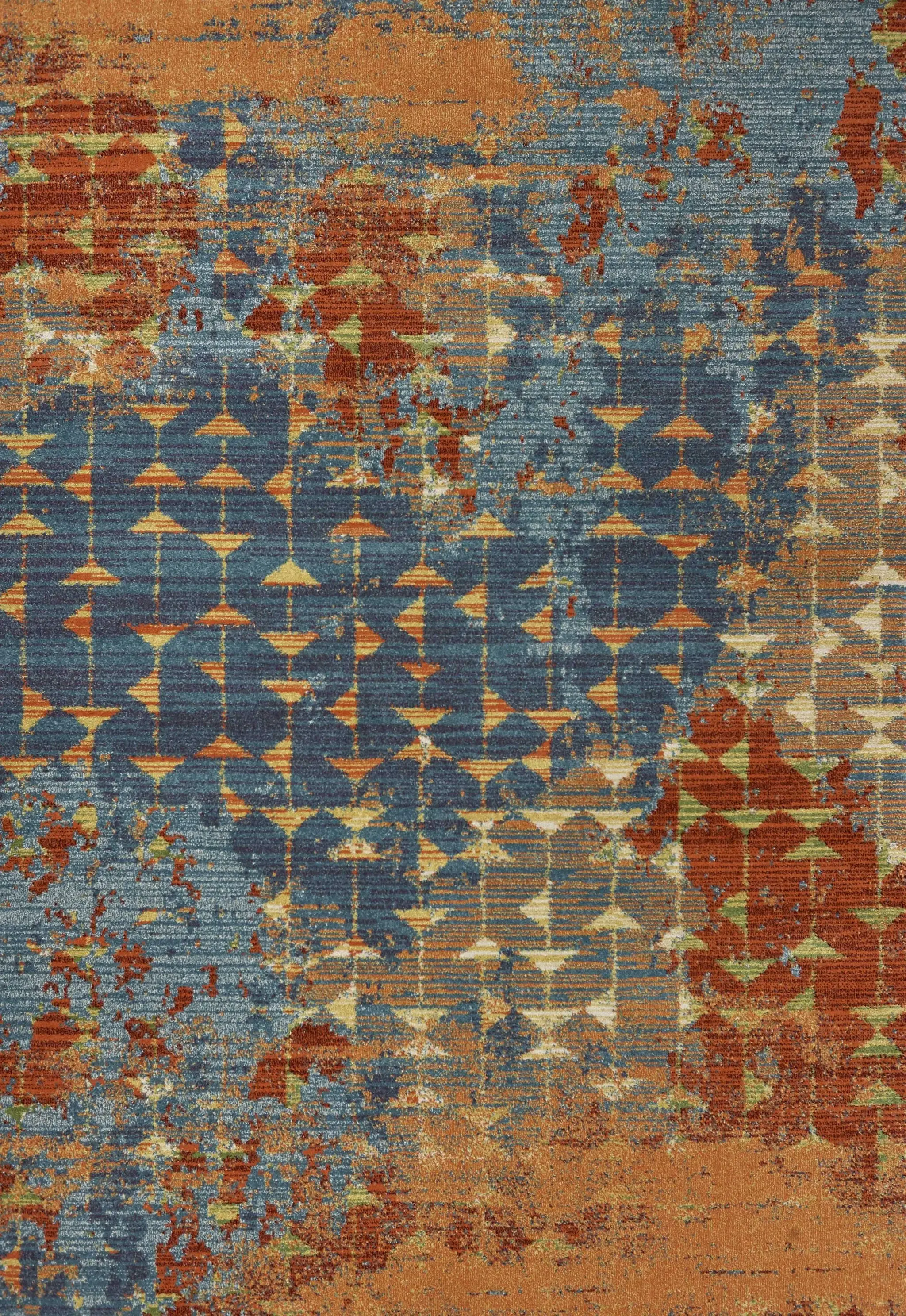 9' X 13'  Polypropylene Blue Or  Coral  Area Rug - Image 4