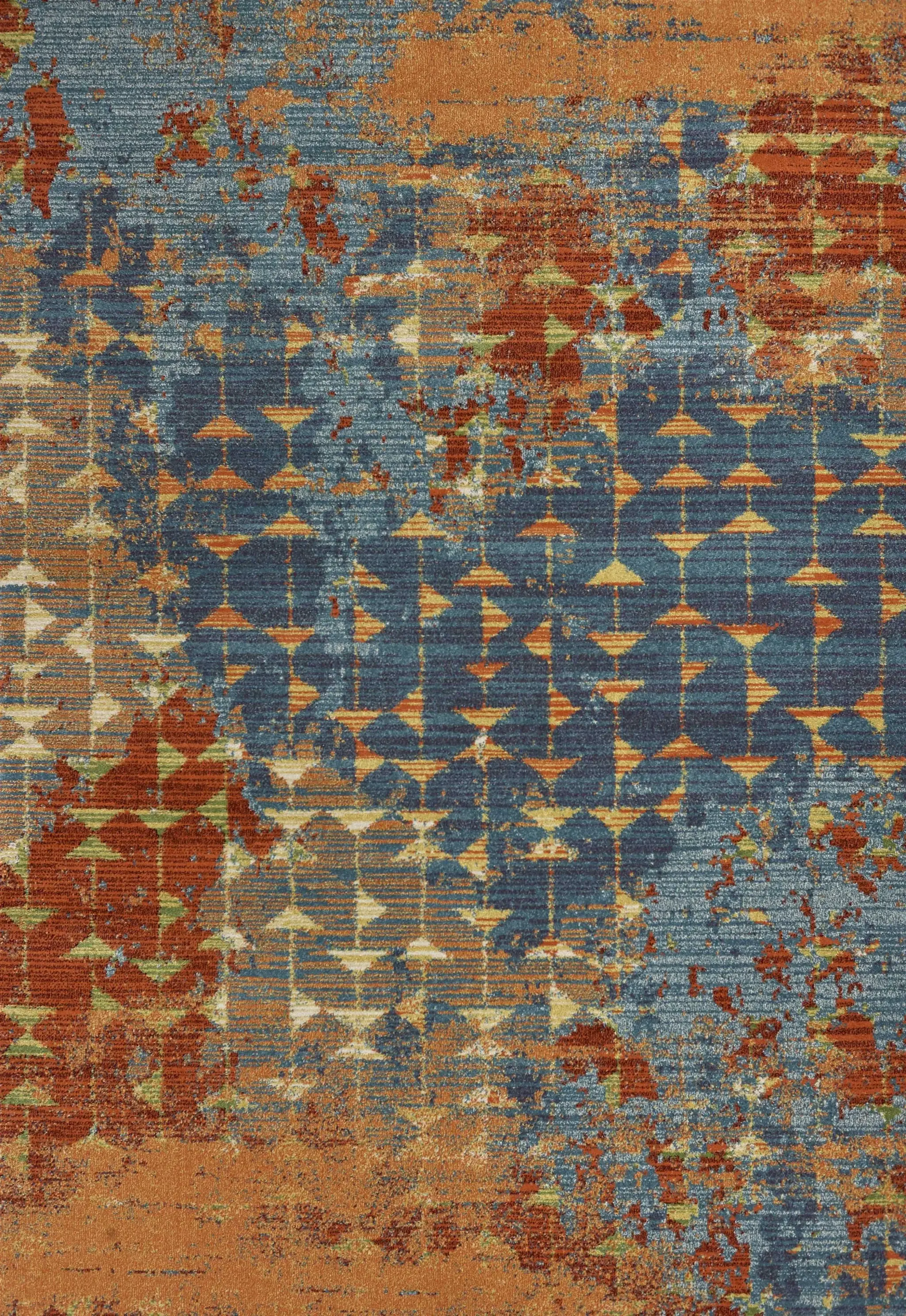 9' X 13'  Polypropylene Blue Or  Coral  Area Rug - Image 5