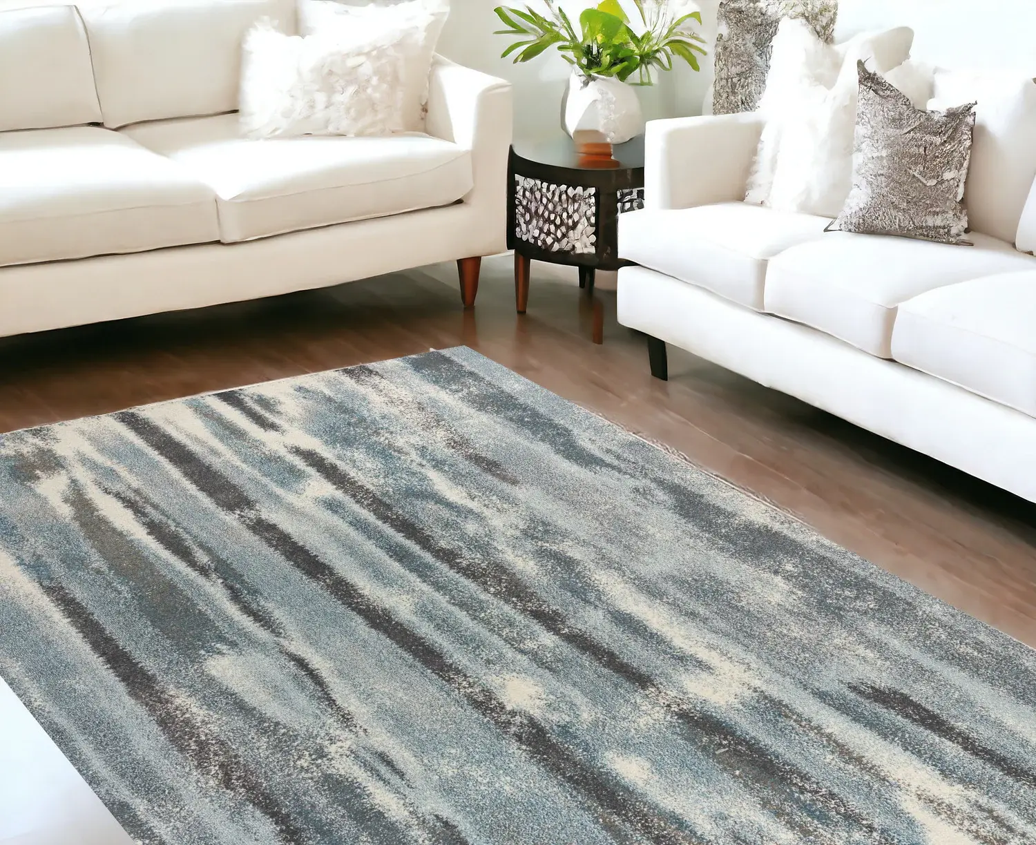 9' X 13'  Polypropylene Teal Area Rug