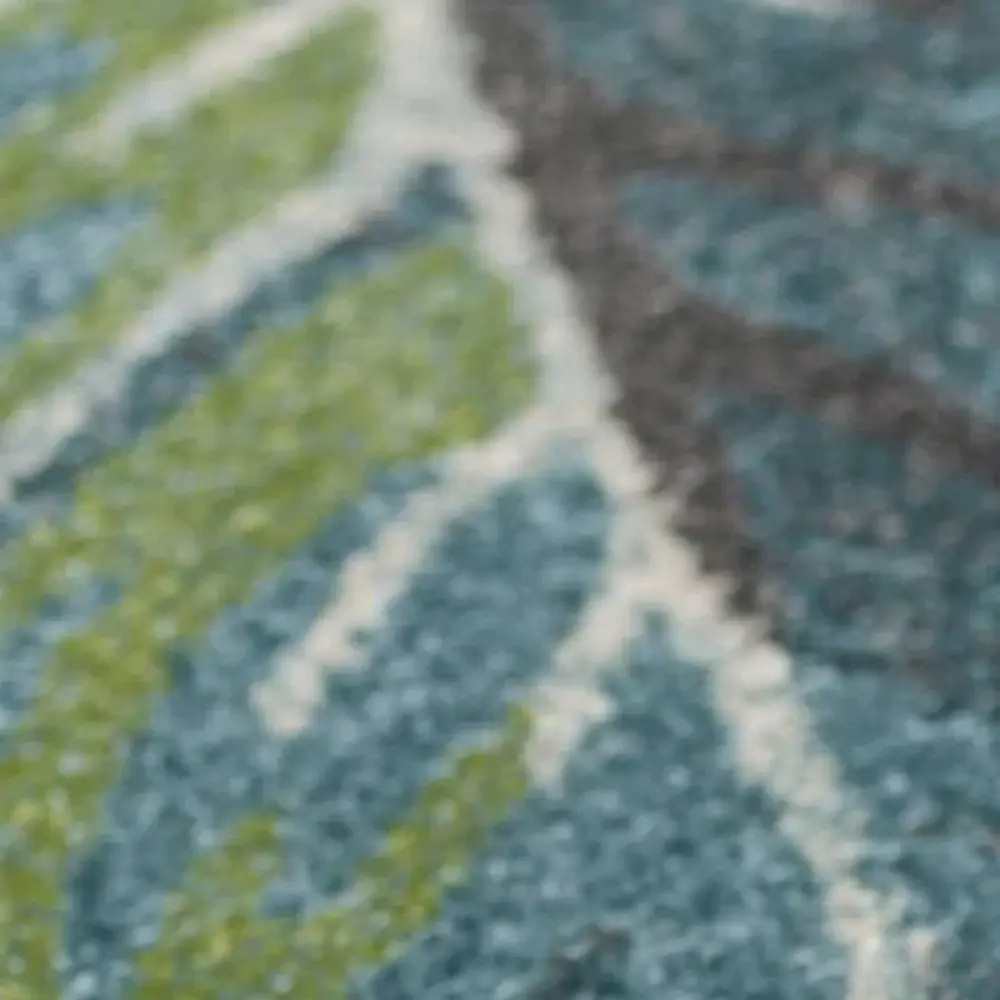 9' X 13' Polypropylene Teal Or Green Area Rug - Image 9