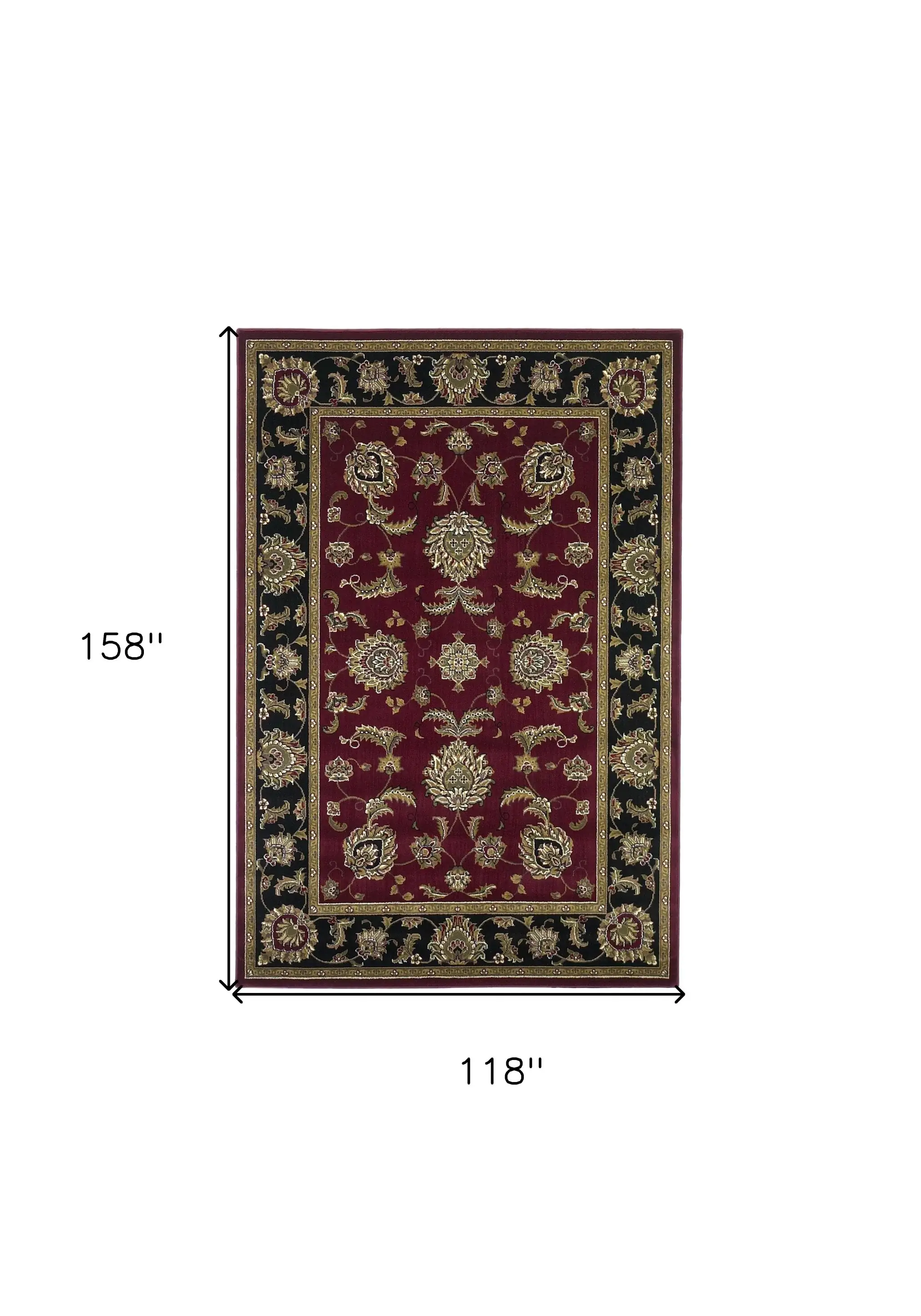 9' X 13' Red and Black Area Rug - Image 3