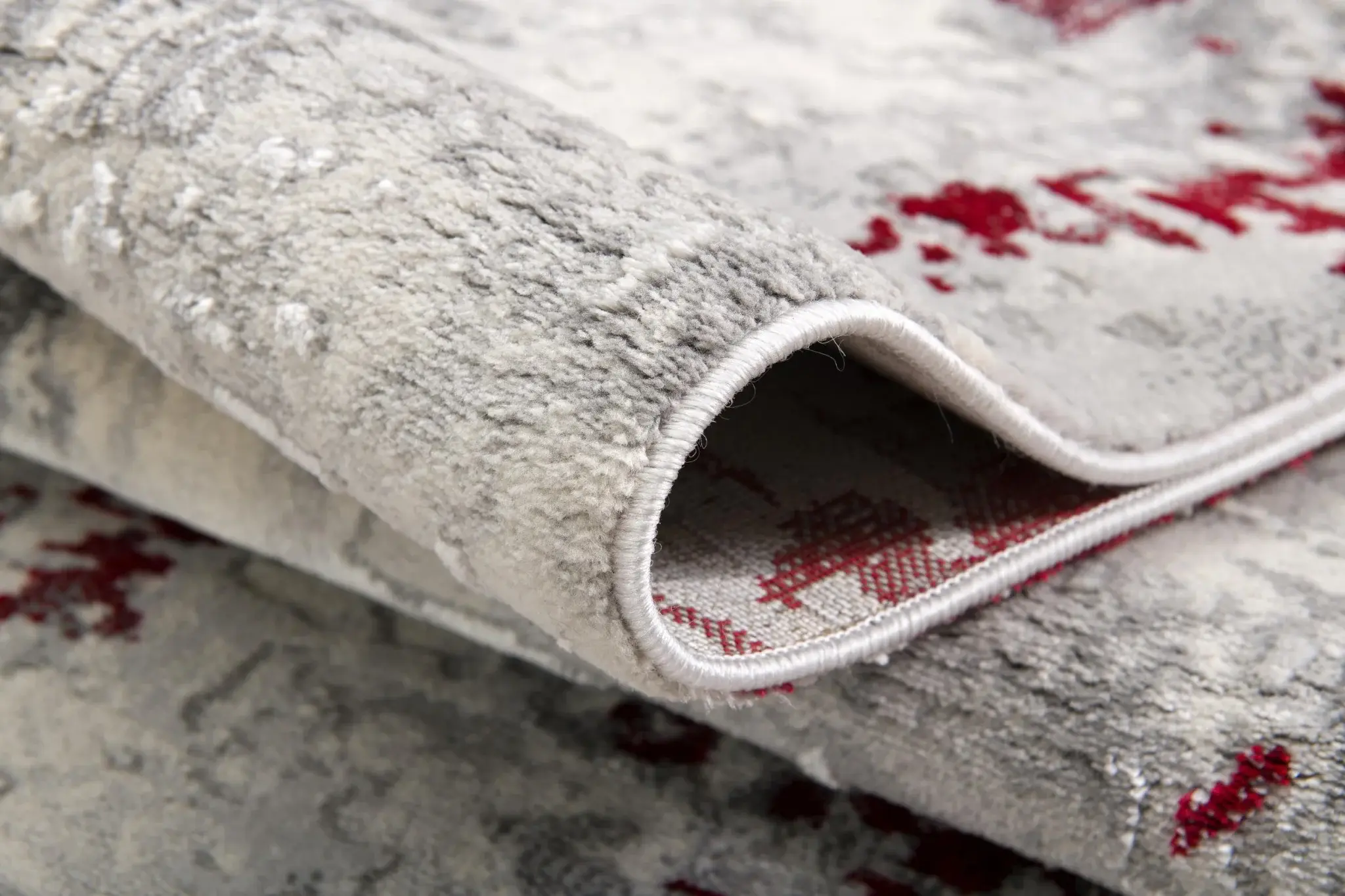9' X 13' Red and Gray Modern Abstract Area Rug - Image 8