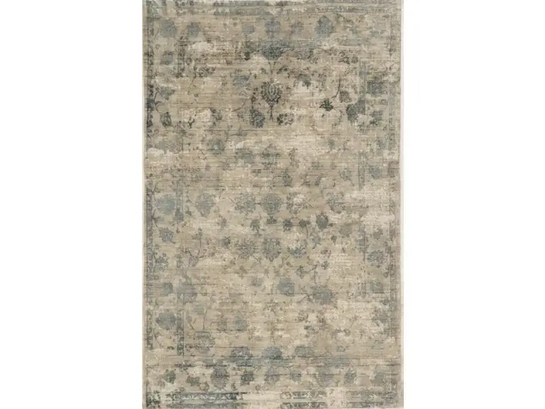9' X 13' Viscose Sand Or Blue Area Rug - Image 2
