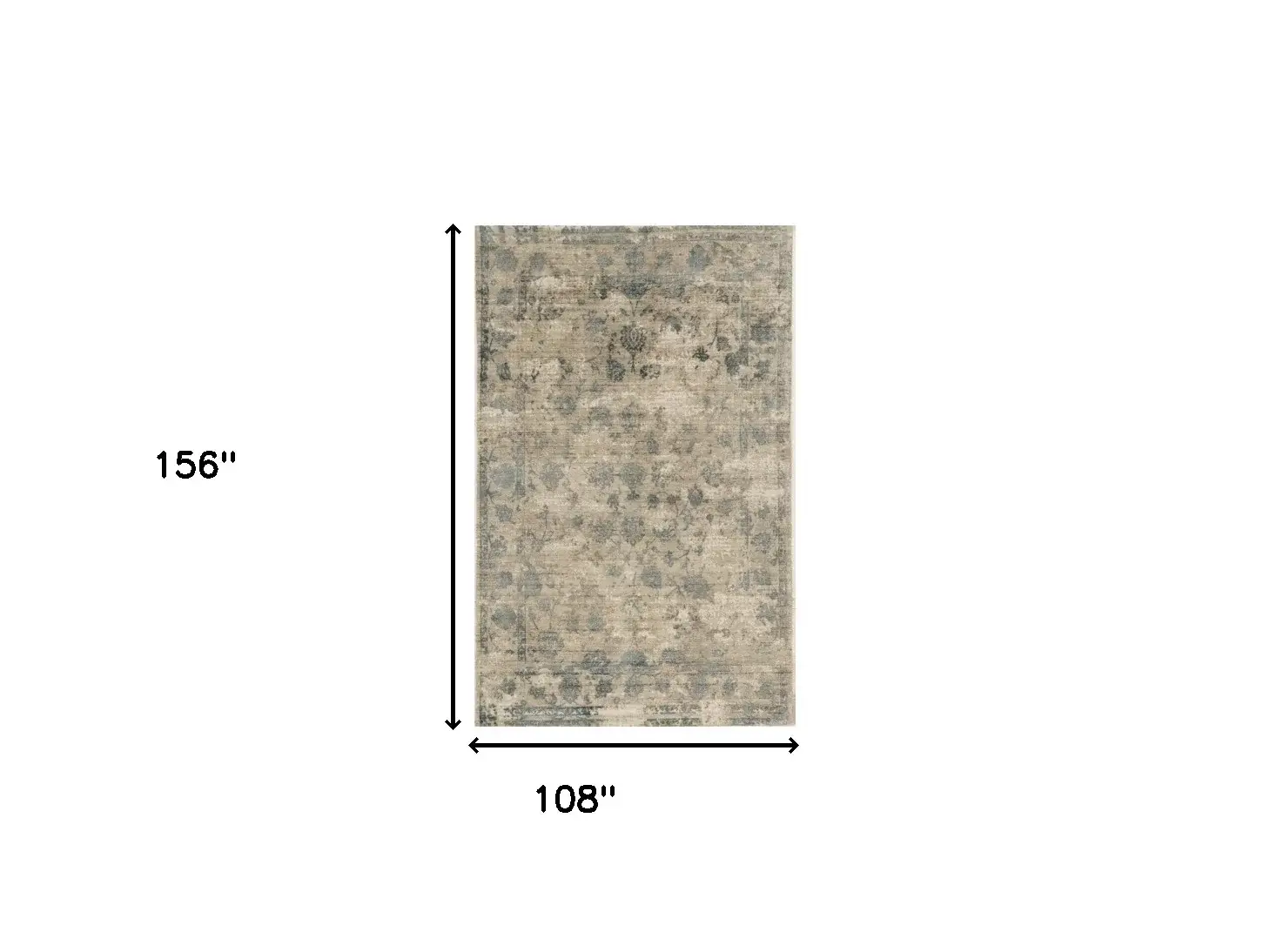 9' X 13' Viscose Sand Or Blue Area Rug - Image 3