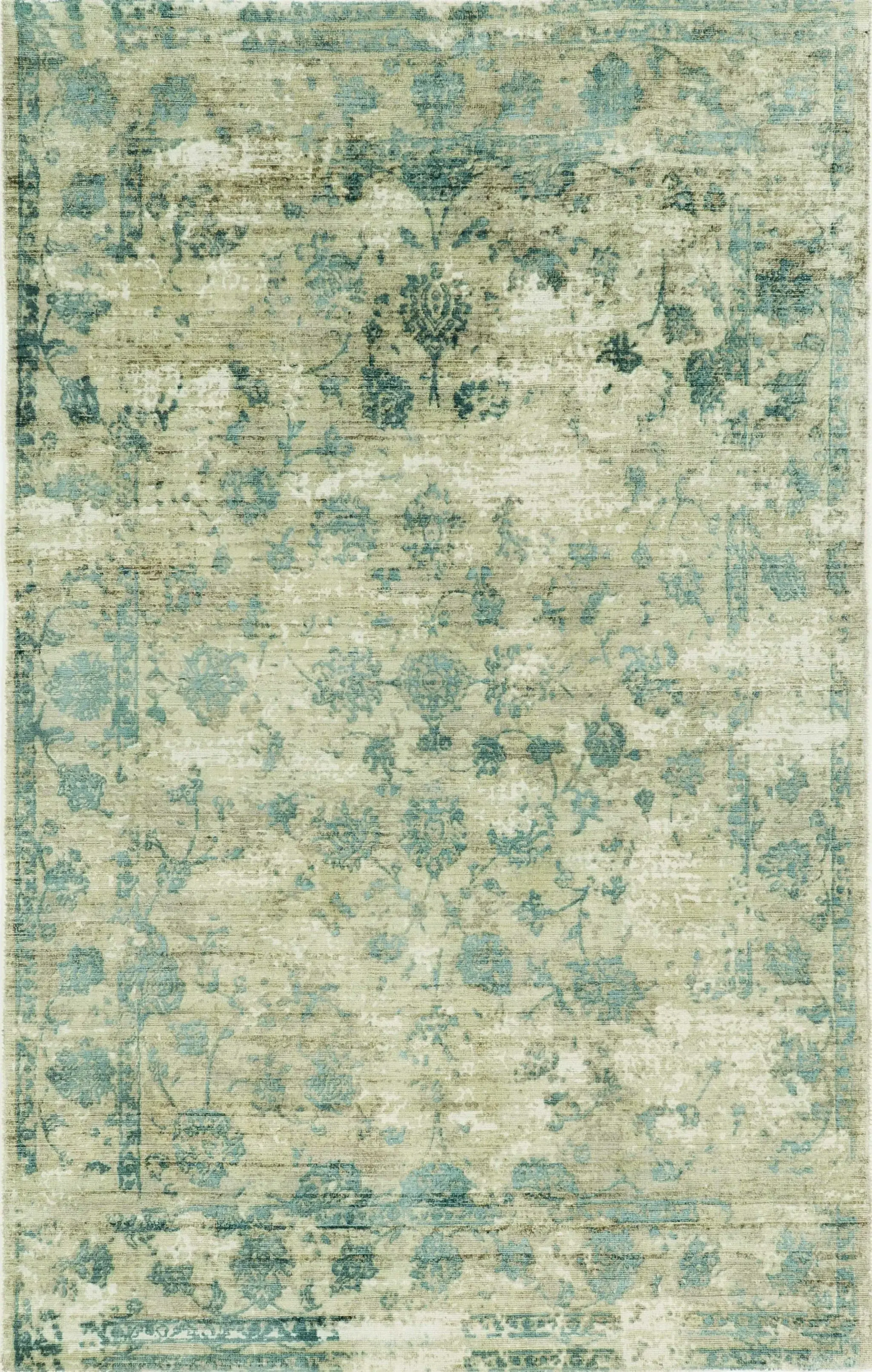 9' X 13' Viscose Sand Or Blue Area Rug - Image 4