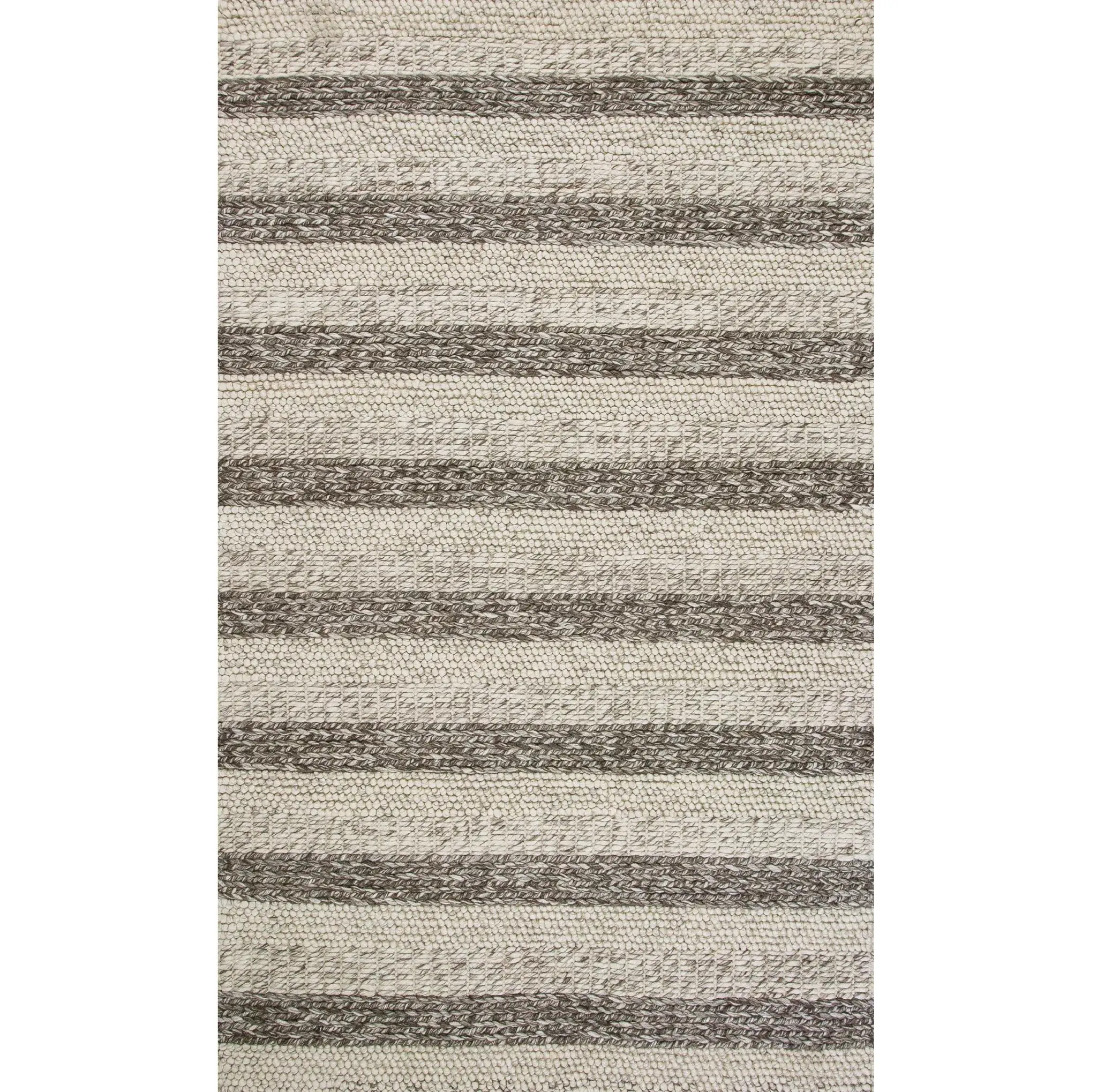 9' X 13' Wool Grey Or White Area Rug - Image 2