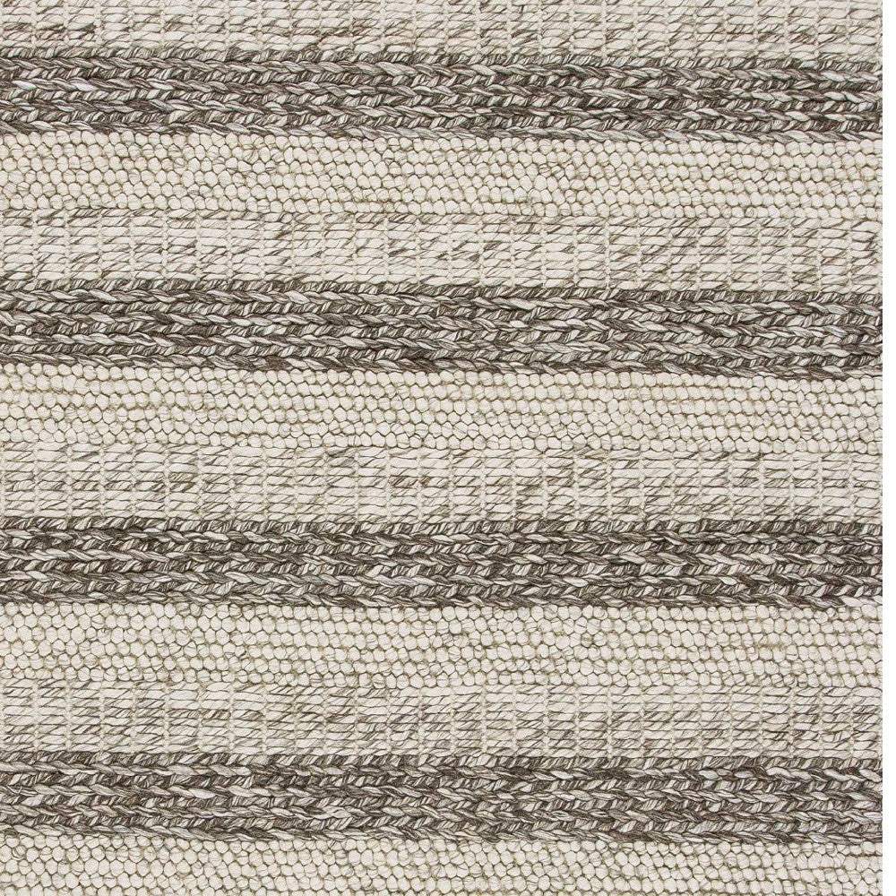9' X 13' Wool Grey Or White Area Rug - Image 4