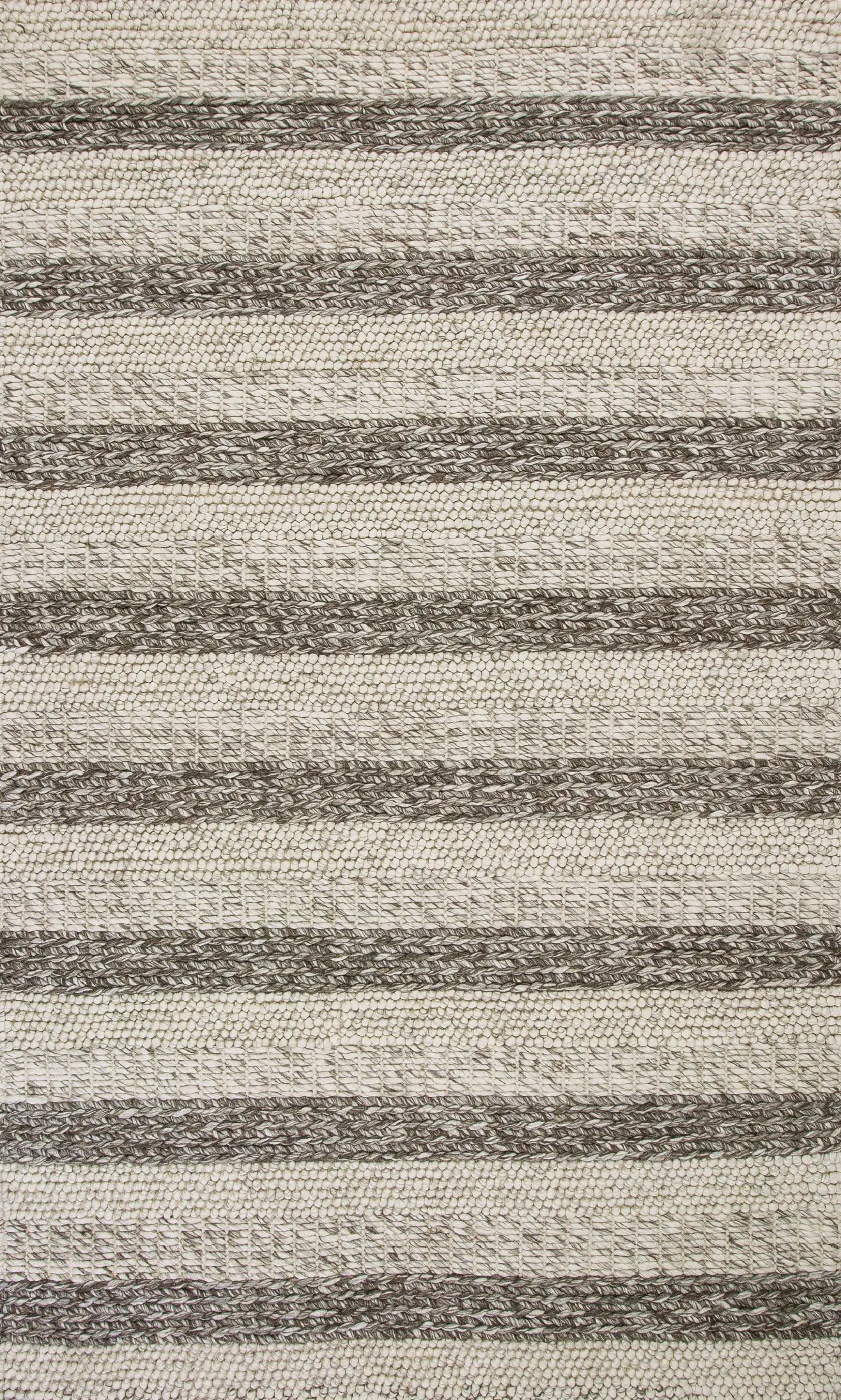 9' X 13' Wool Grey Or White Area Rug - Image 6