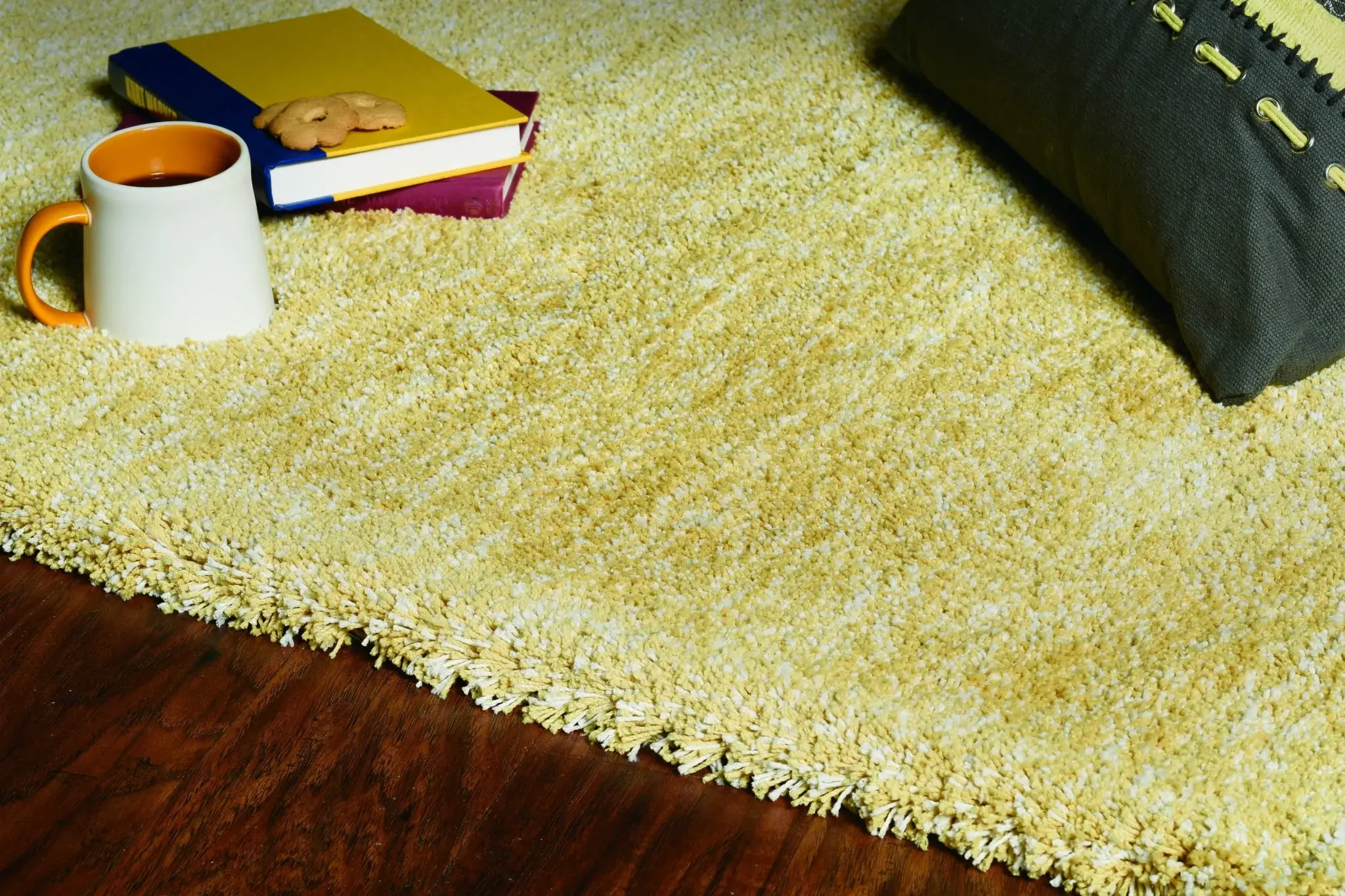 9' X 13' Yellow Hand Woven Area Rug - Image 5