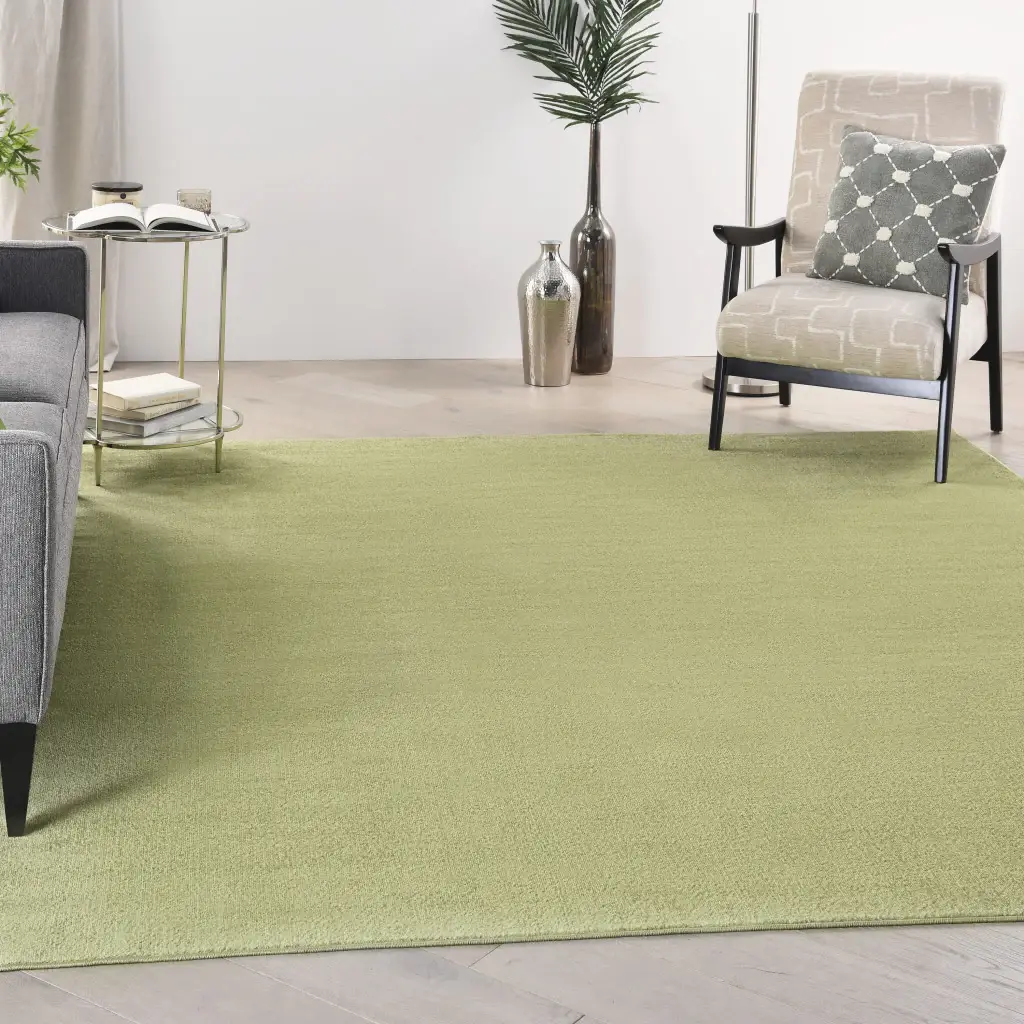 9' X 9' Green Square Non Skid Indoor Outdoor Area Rug - Image 5