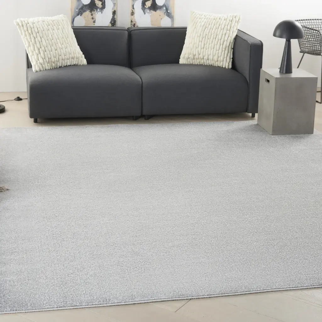 9' X 9' Silver Grey Square Non Skid Indoor Outdoor Area Rug - Image 5