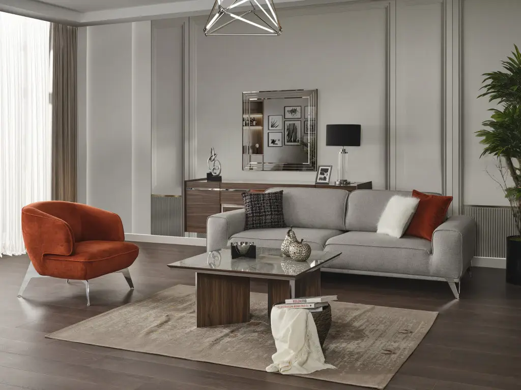 90" Linen Linen Sleeper Sofa And Toss Pillows With Silver Legs - Image 3